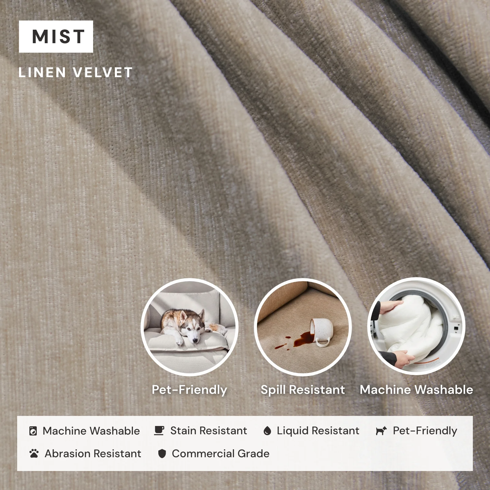 Modular Washable 2-Seater in Mist | Deluxe+ Seat | Cloud Pillow - Image 3