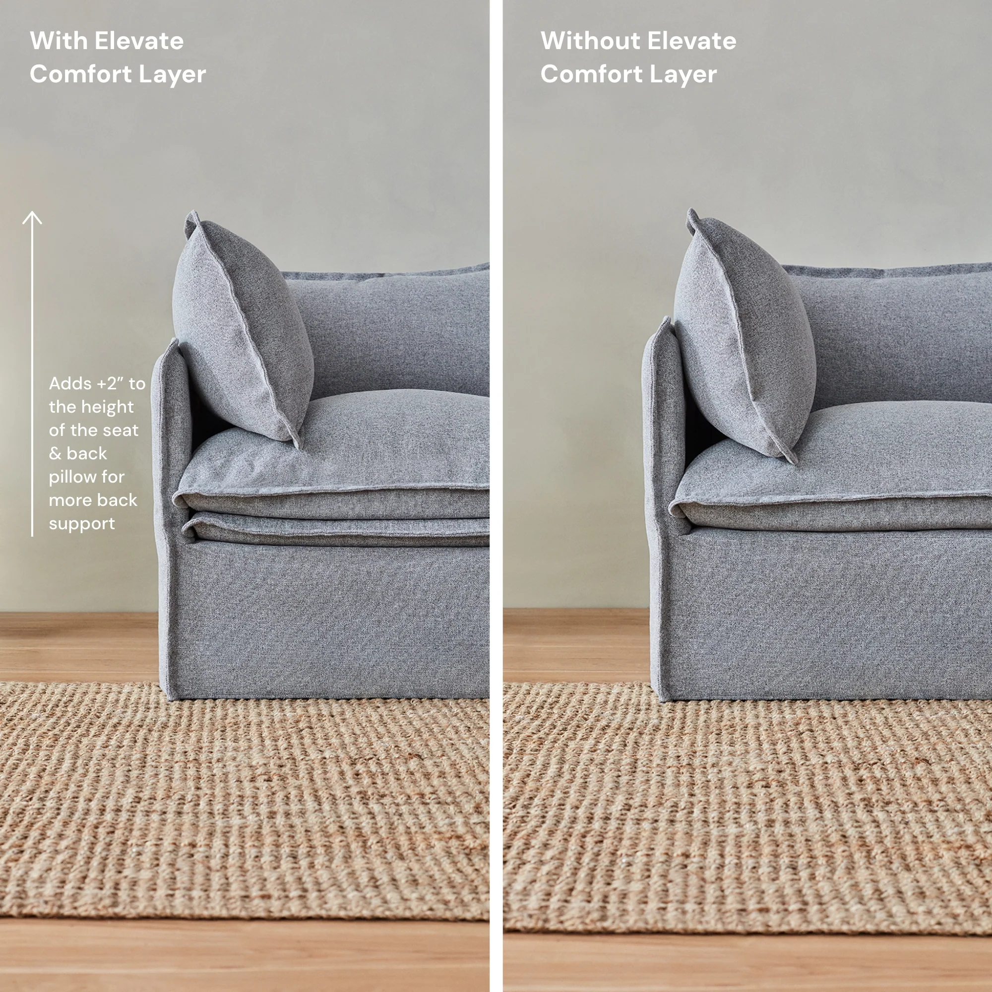 Elevate Comfort Layer for 5-Seater Open-Ends Corner Sectional in Coco - Image 4