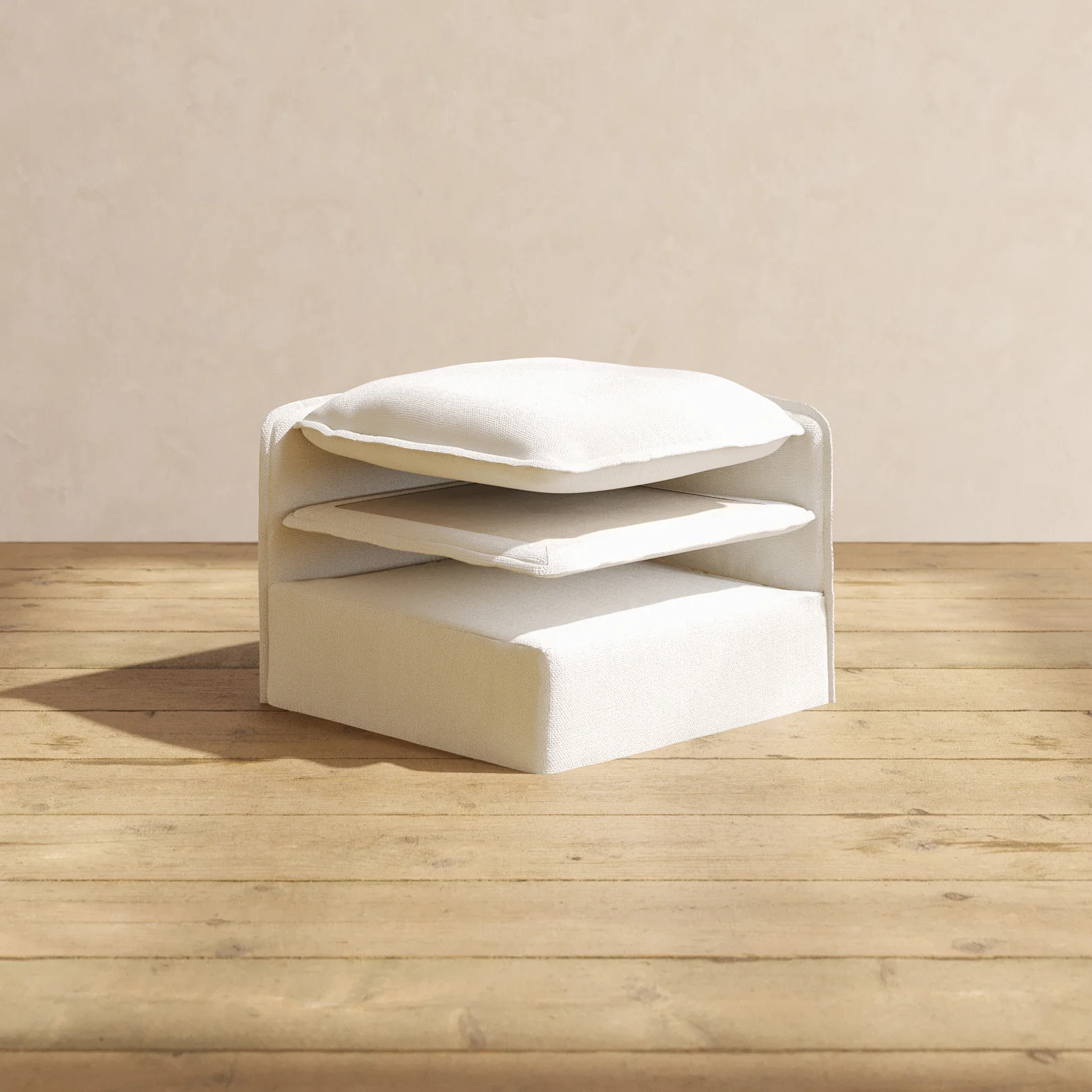 Elevate Comfort Layer for 5-Seater Open-Ends Corner Sectional + Ottoman in Powder