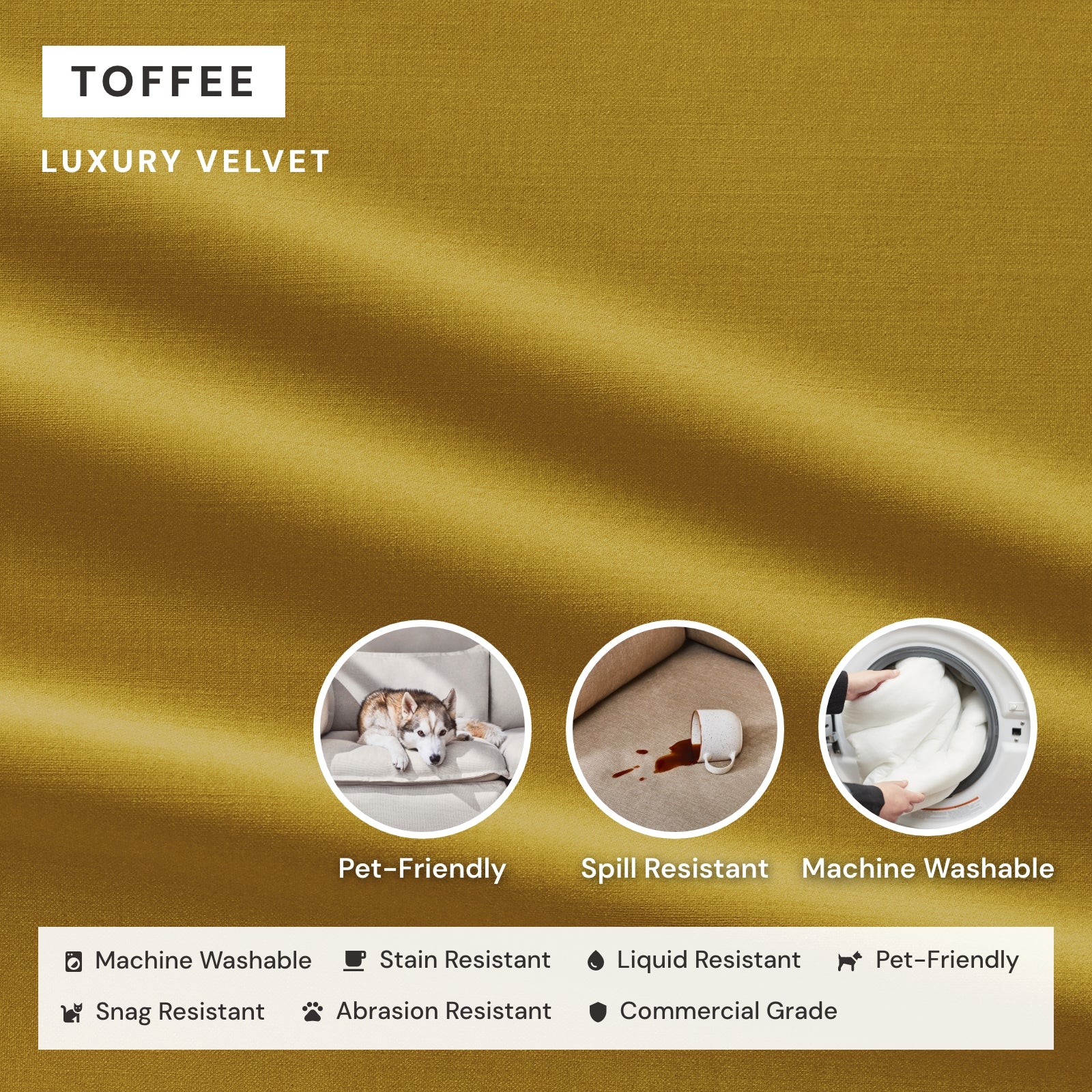 Elevate Comfort Layer Set for 3-Seater Sofa + Armchair Set | Luxury Velvet in Toffee - Image 6