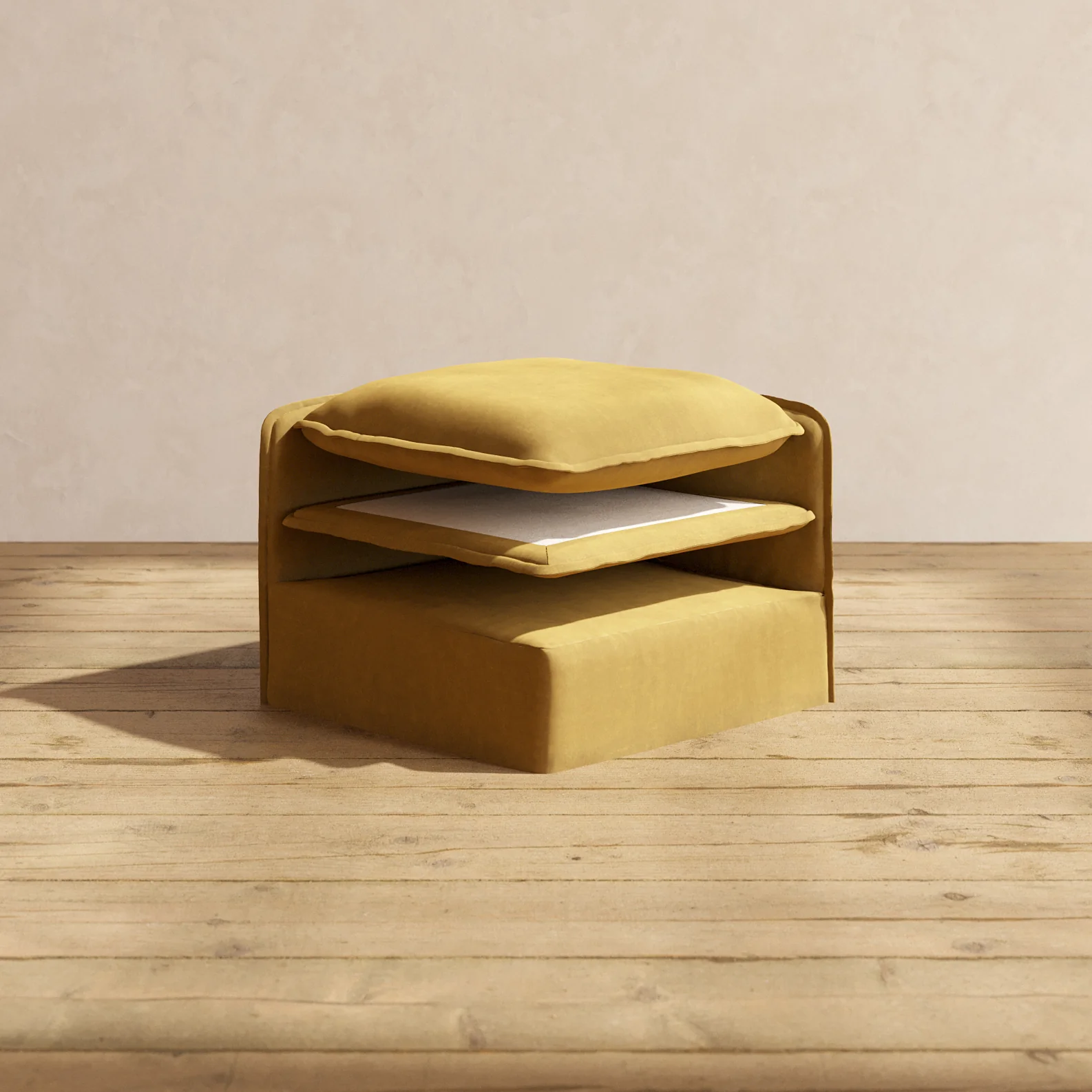 Elevate Comfort Layer Set for 6-Seater U-Sectional + Ottoman | Luxury Velvet in Toffee