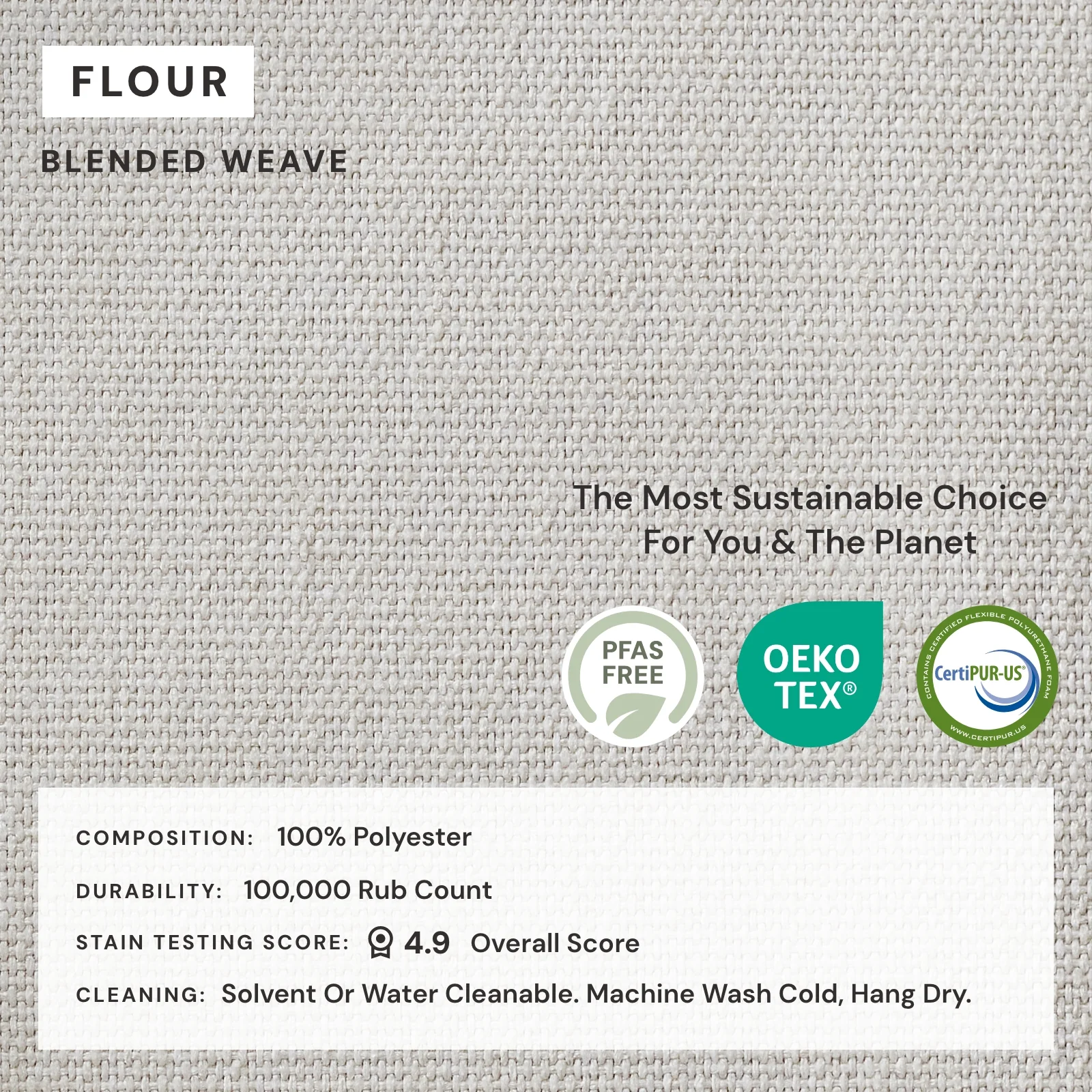 Elevate Comfort Layer Set for 9-Seater Open-Ends U-Sectional | Blended Weave in Flour - Image 7