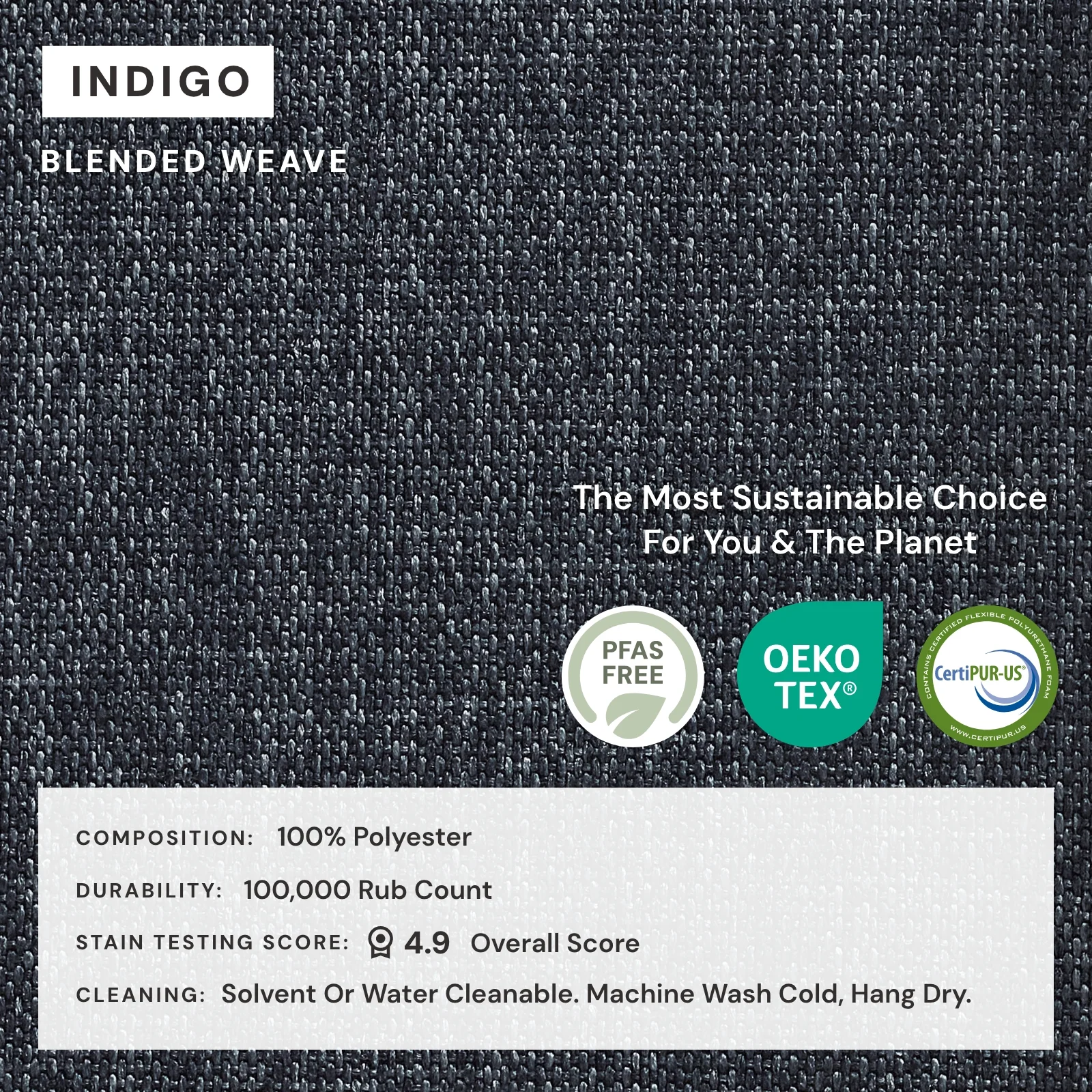 Elevate Comfort Layer Set for 9-Seater Open-Ends U-Sectional | Blended Weave in Indigo - Image 7