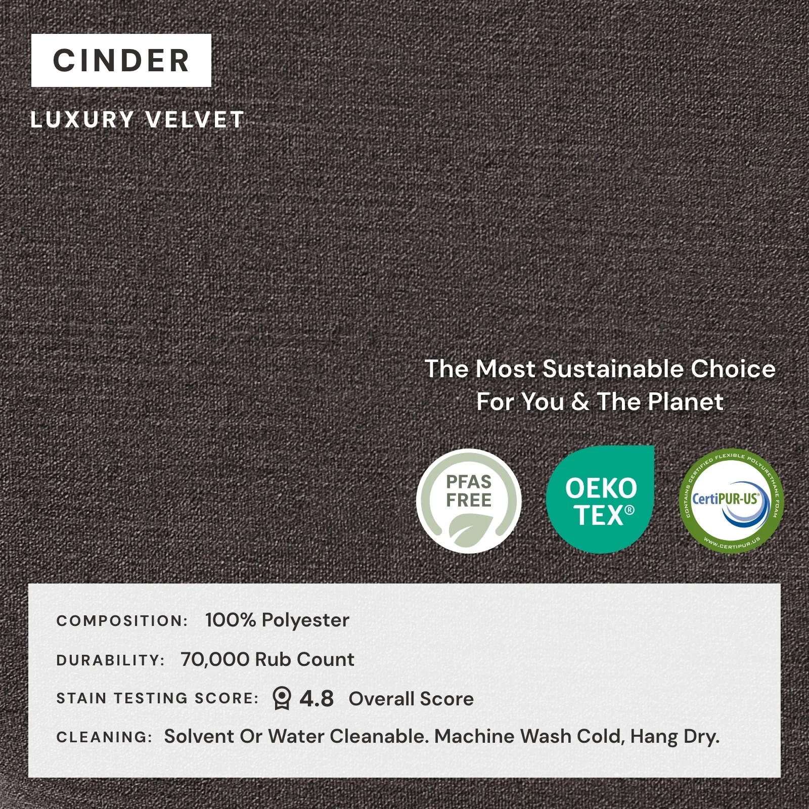 Elevate Comfort Layer Set for Armchair & Ottoman | Luxury Velvet in Cinder - Image 7
