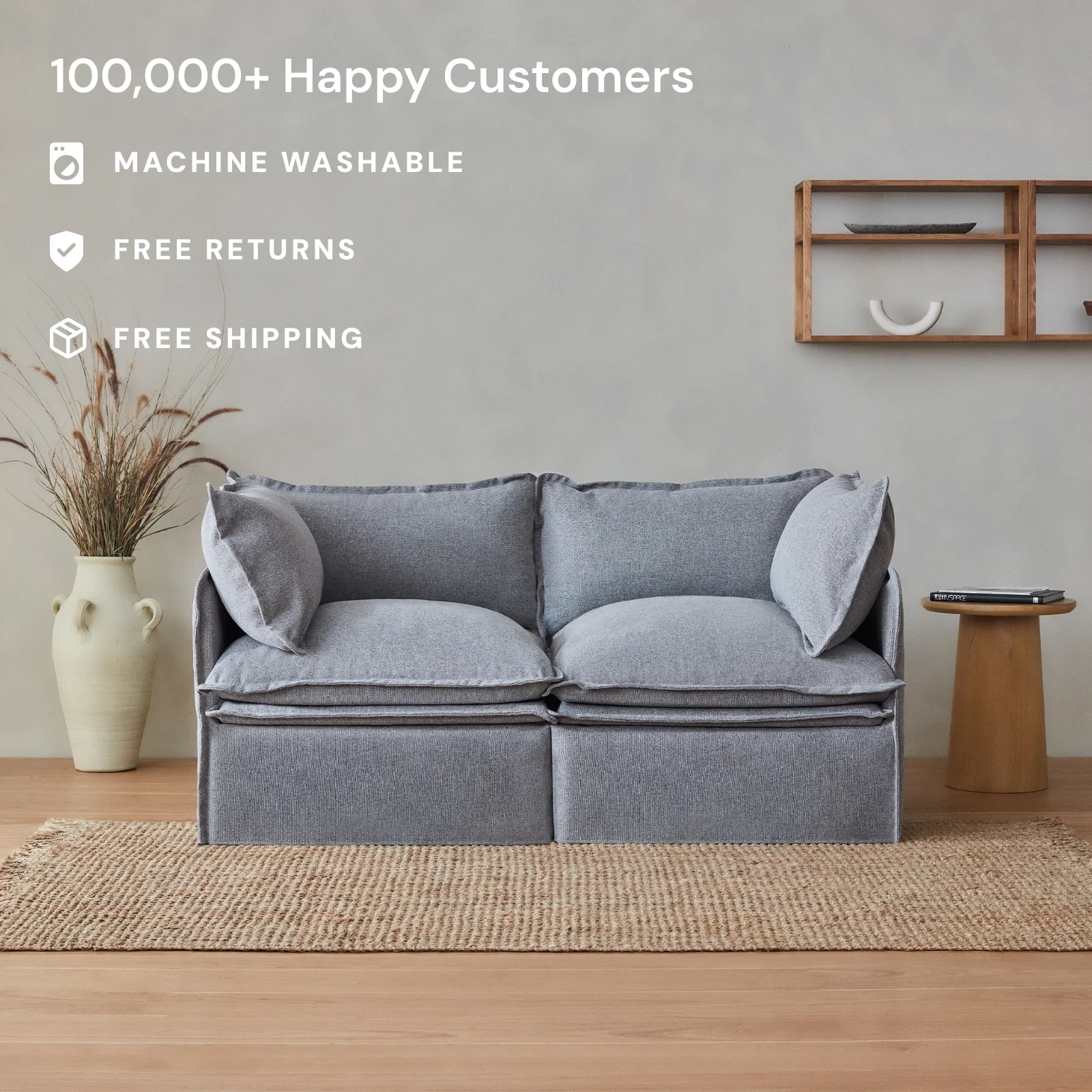 Elevate Comfort Layer Set for Armless Chair | Plush Weave in Cloud - Image 2