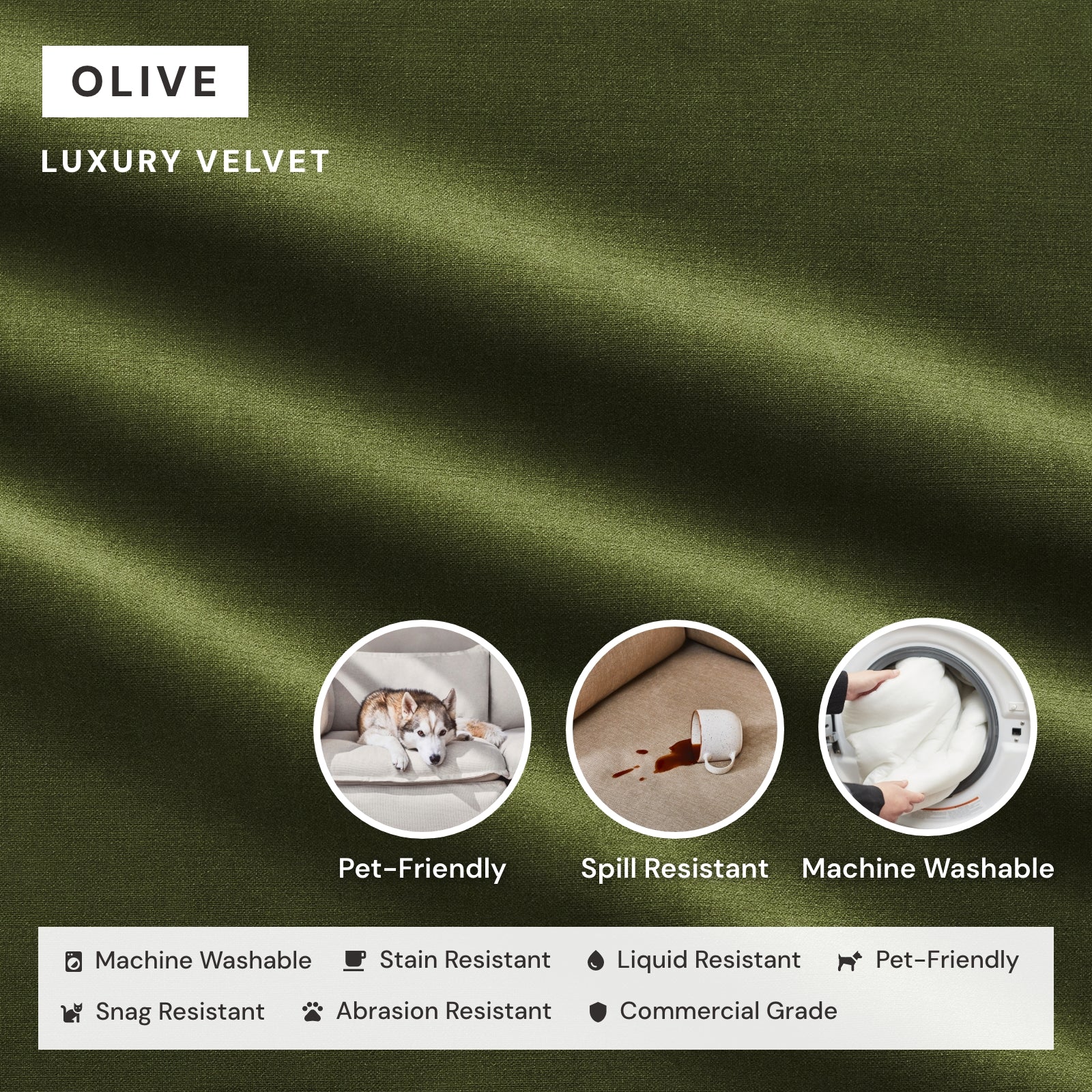 Elevate Comfort Layer Set for Ottoman | Luxury Velvet in Olive - Image 6