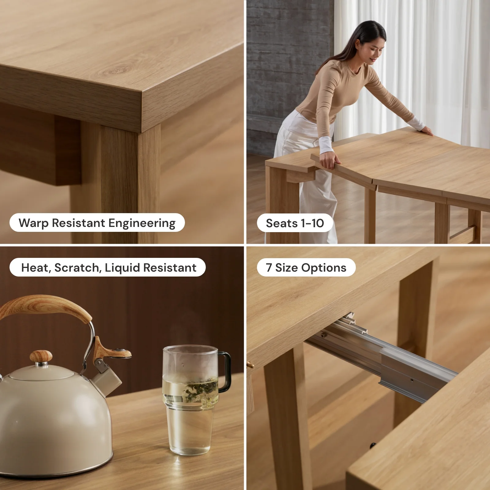 Extendable Flex Dining Table | Oak - Image 3