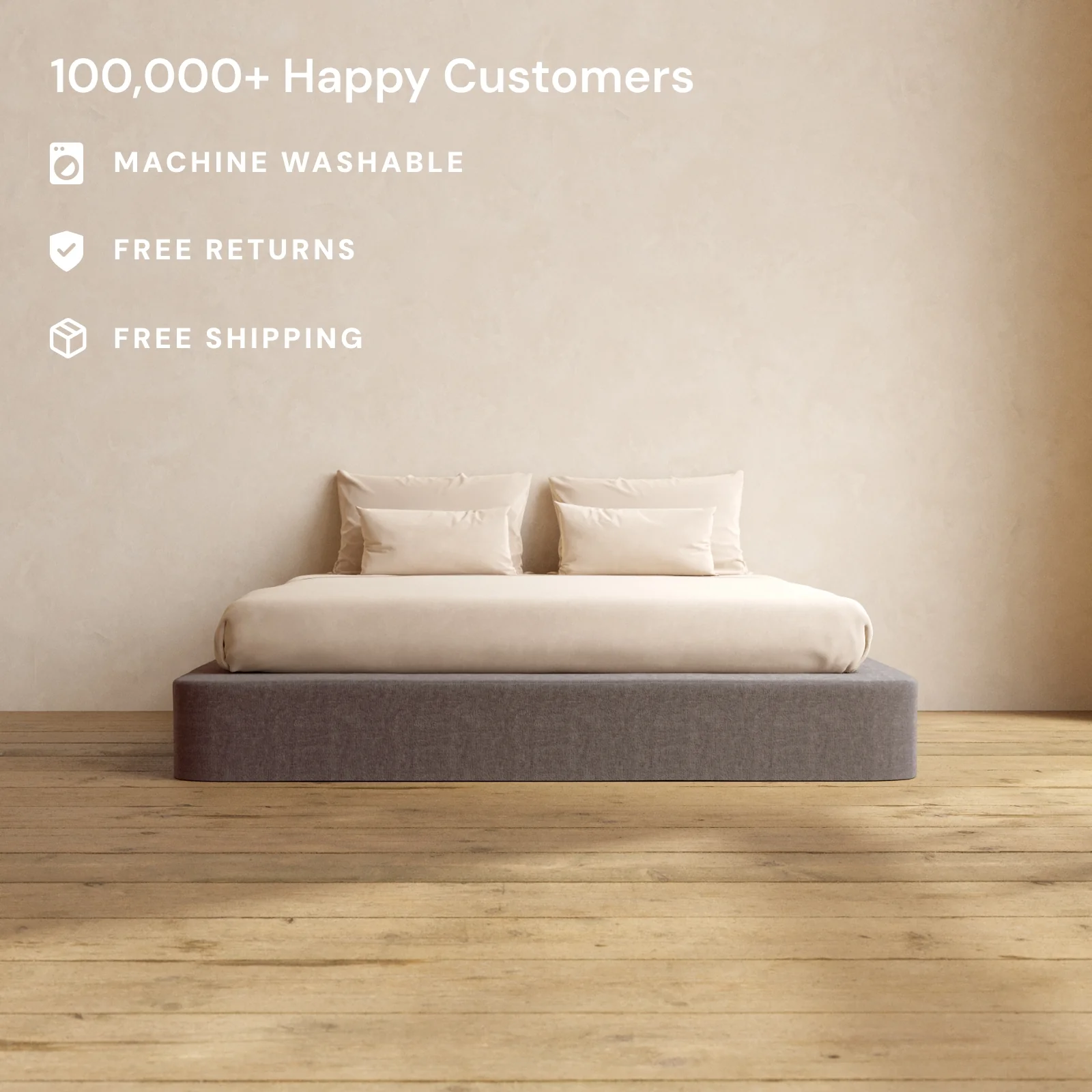 King Upholstered Platform Bed | Heirloom Velvet in Caviar - Image 2