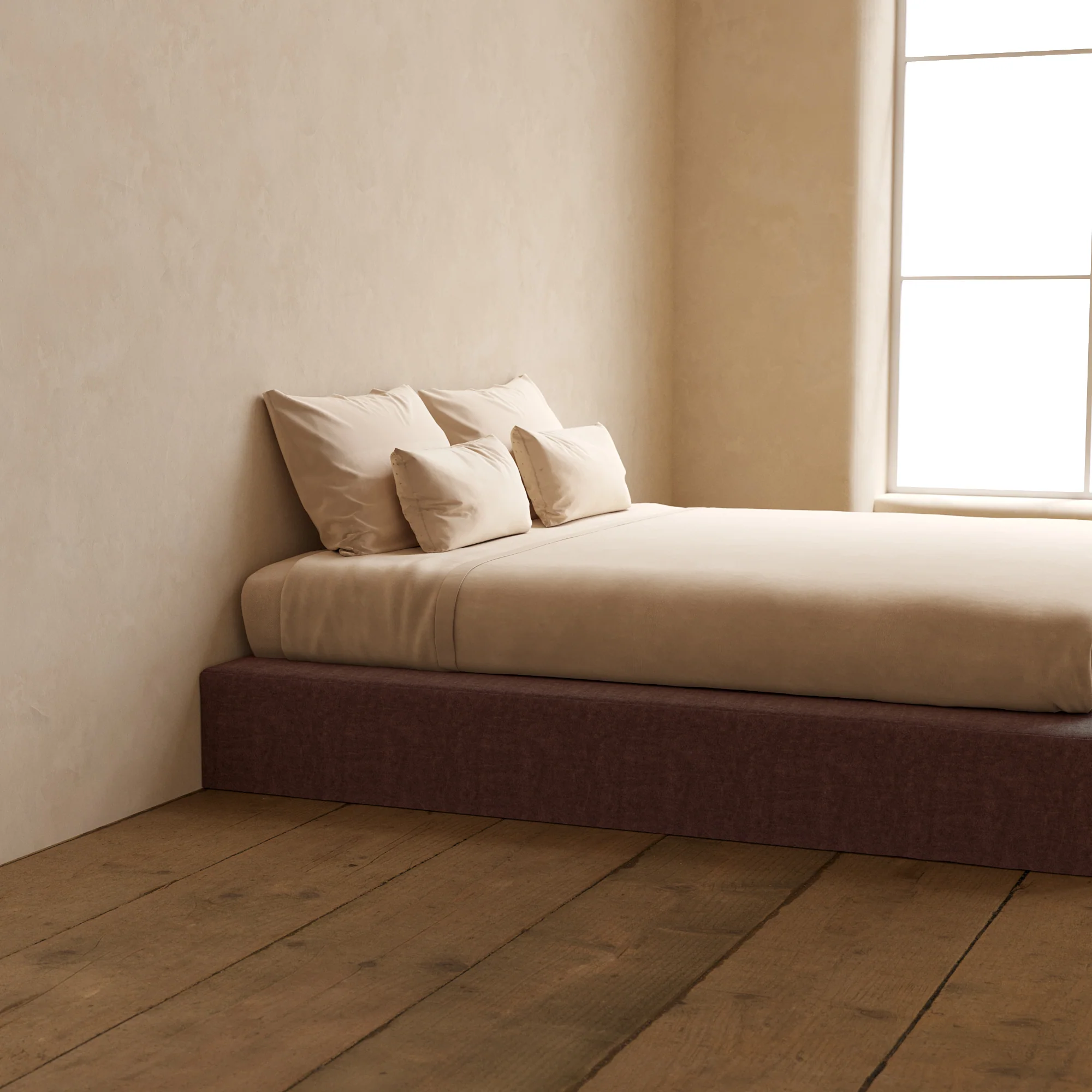 King Upholstered Platform Bed | Heirloom Velvet in Caviar - Image 7