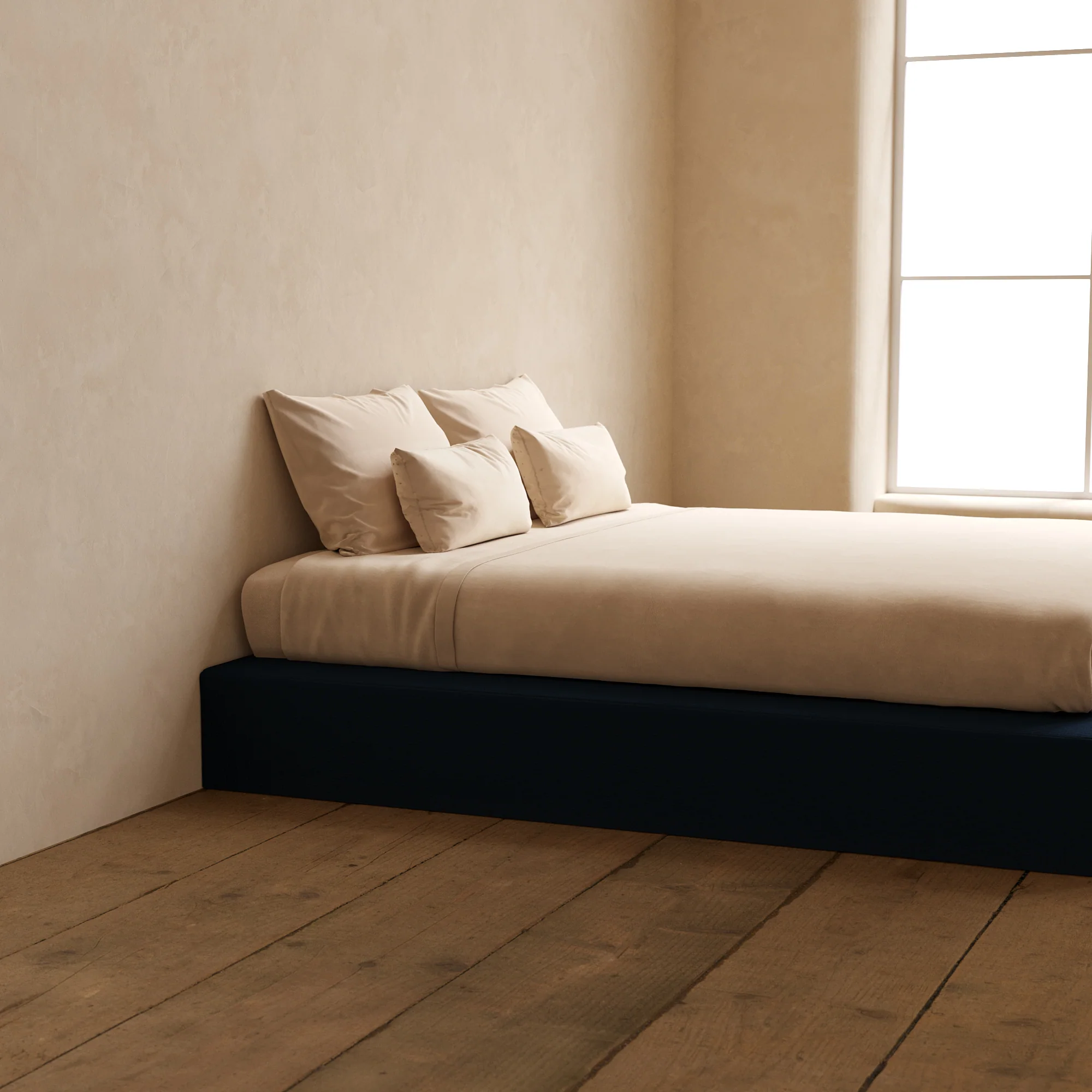 King Upholstered Platform Bed | Mizu Weave in Sumi - Image 7