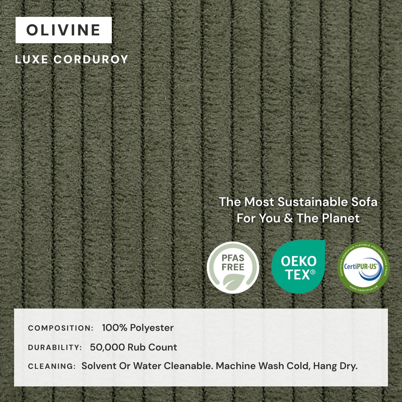 Modular Washable 2-Seater + Ottoman in Olivine | Deluxe+ Seat | Cloud Pillow - Image 4