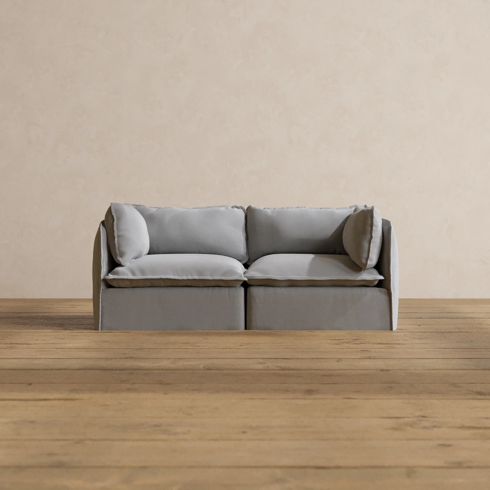 Modular Washable 2-Seater in Pumice | Memorix+ Seat | Contour Pillow