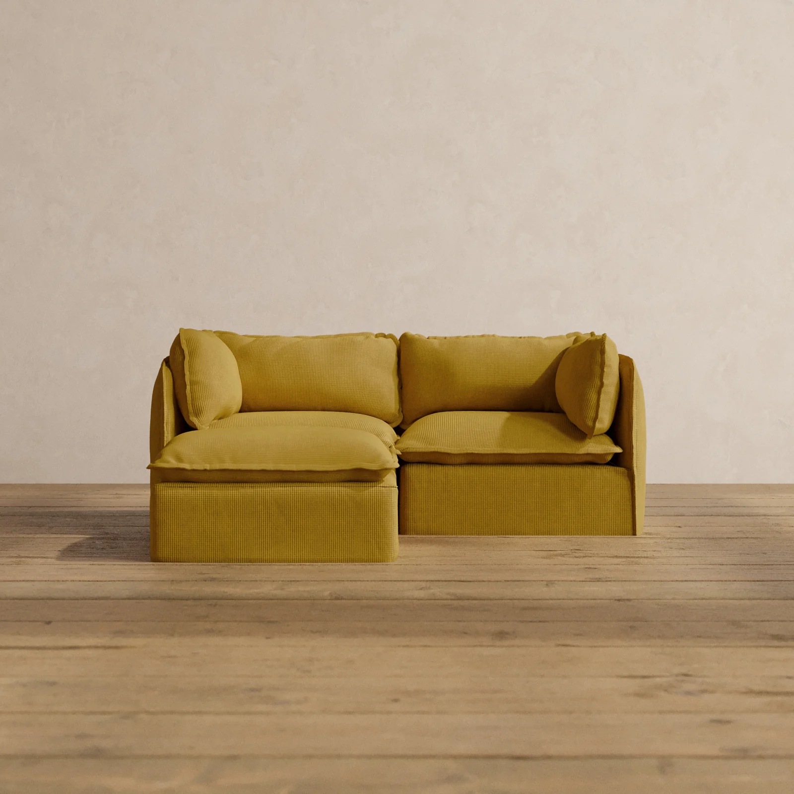 Modular Washable 2-Seater Sectional in Kiiro | Deluxe+ Seat | Cloud Pillow