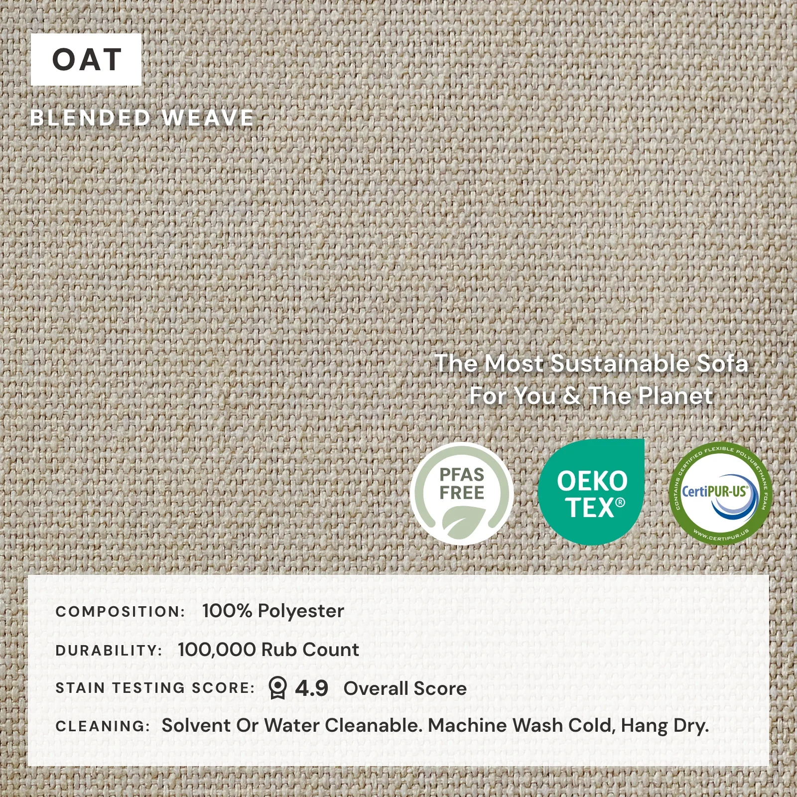 Modular Washable 2-Seater Sectional in Oat | Deluxe+ Seat | Cloud Pillow - Image 4