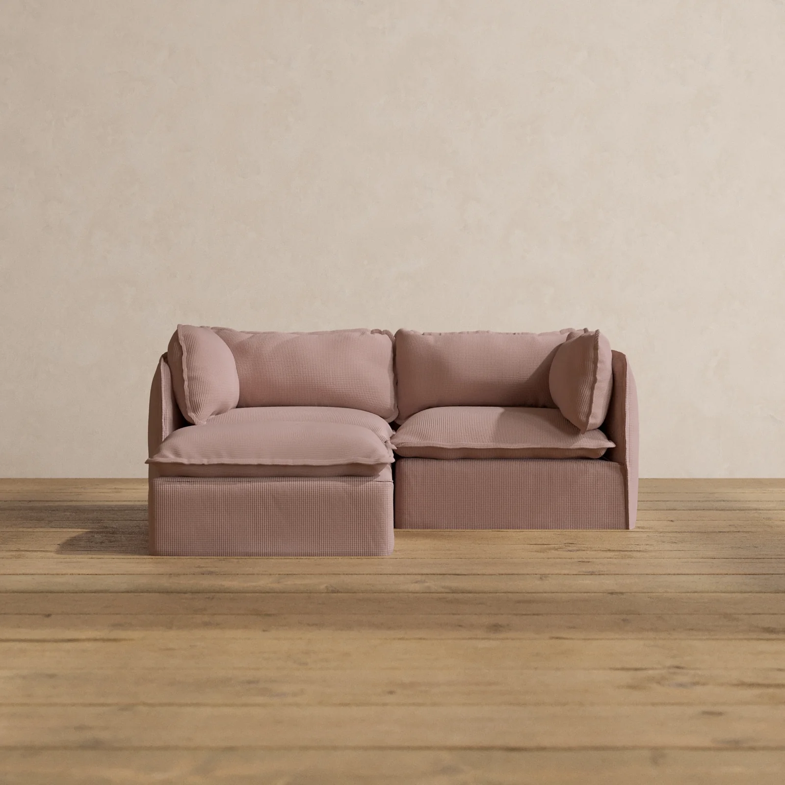 Modular Washable 2-Seater Sectional in Sakura | Memorix+ Seat | Contour Pillow