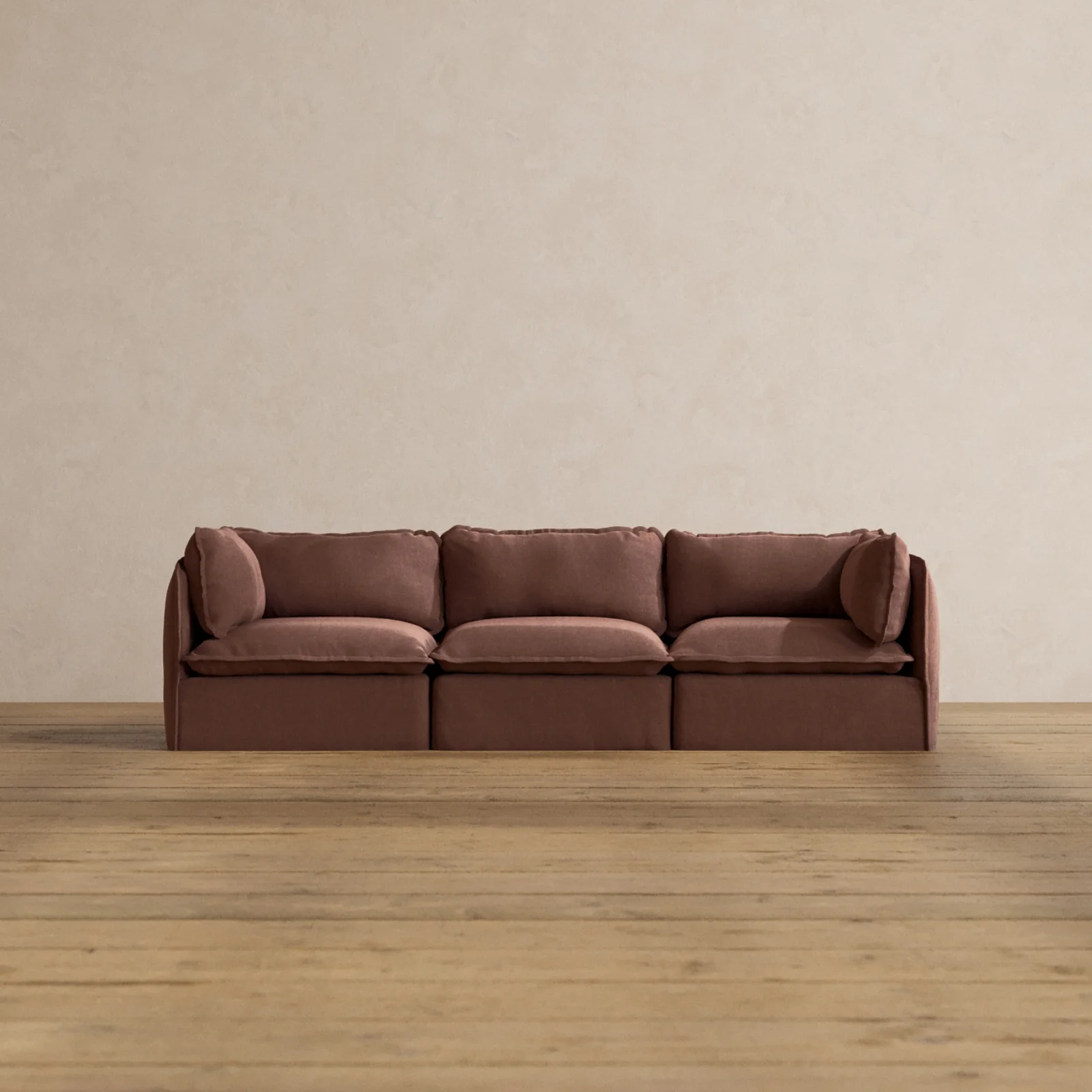 Modular Washable 3-Seater in Chestnut | Memorix+ Seat | Contour Pillow