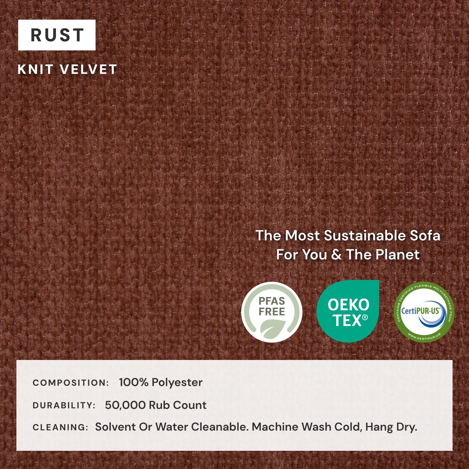 Modular Washable 3-Seater in Rust | Deluxe+ Seat | Cloud Pillow - Image 4