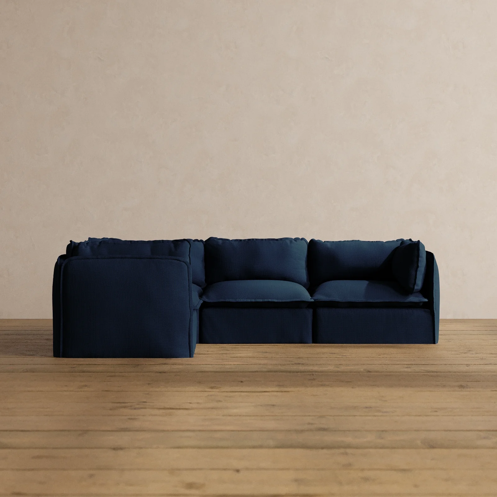 Modular Washable 4-Seater Corner Sectional in Sumi | Memorix+ Seat | Contour Pillow