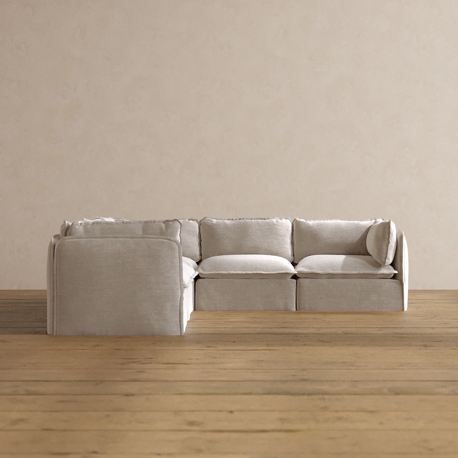 Modular Washable 5-Seater Corner Sectional in Mist | Memorix+ Seat | Contour Pillow
