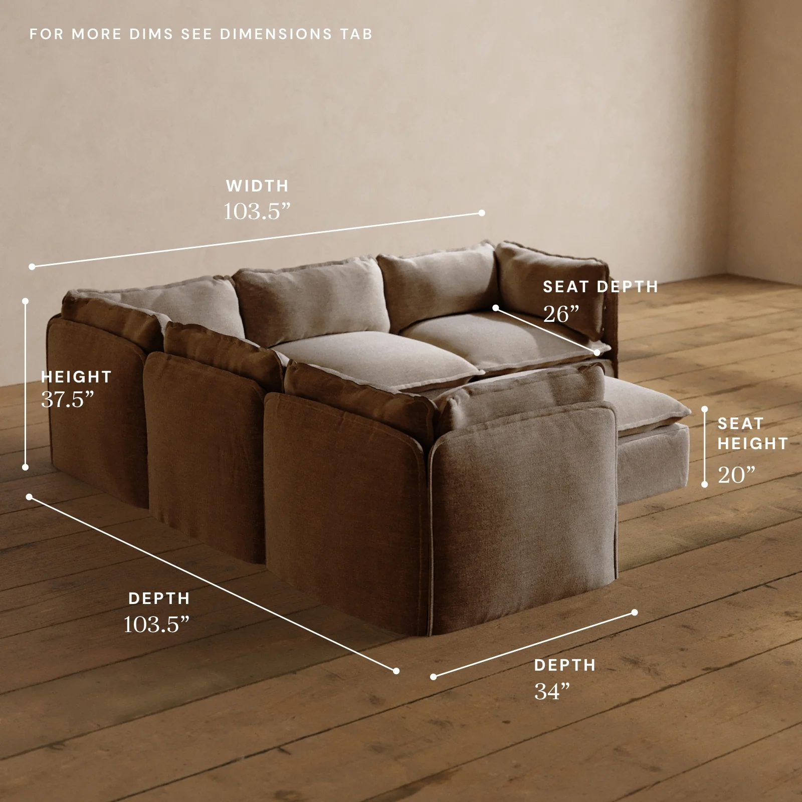 Modular Washable 5-Seater Corner Sectional + Ottoman in Mist | Memorix+ Seat | Contour Pillow - Image 5
