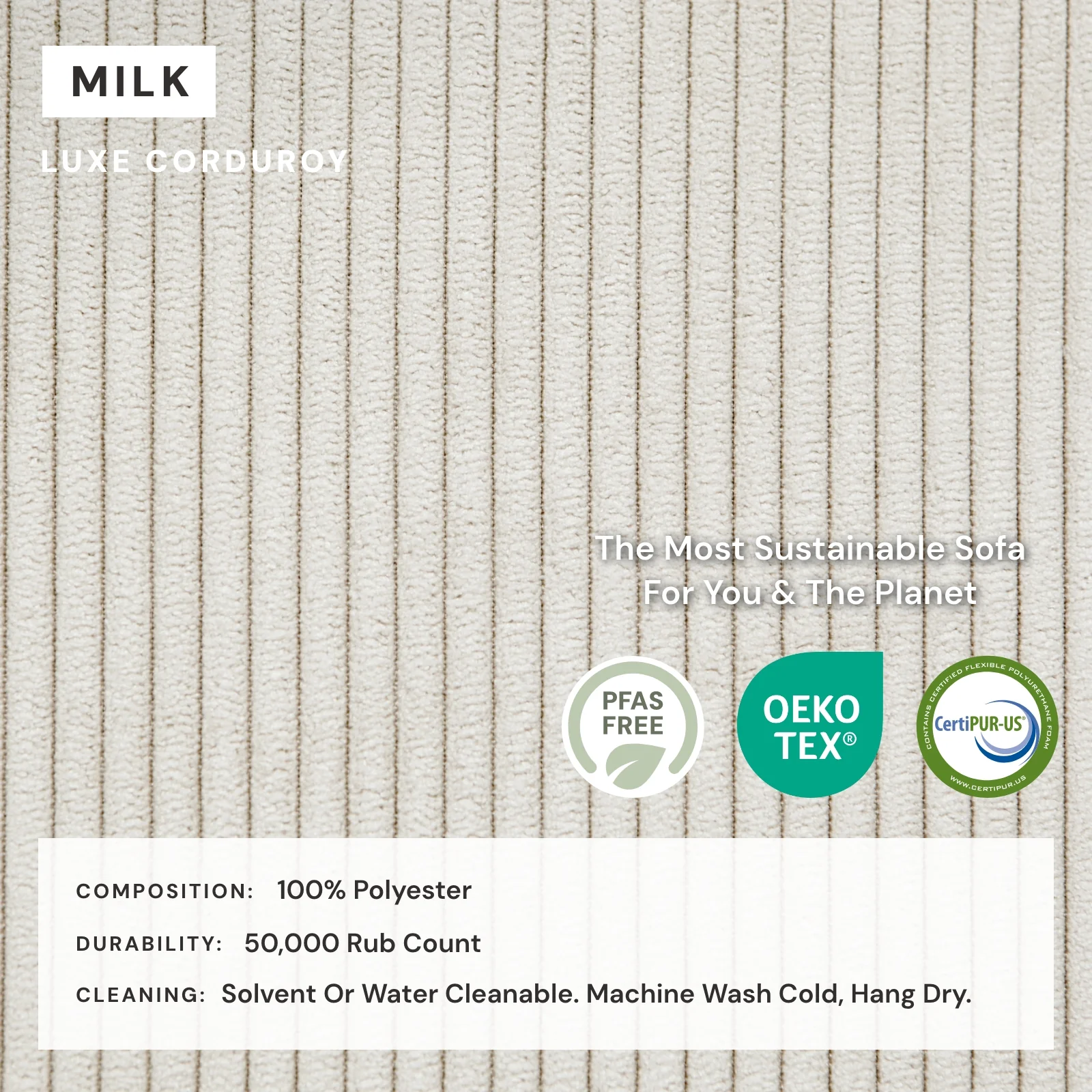 Modular Washable 7-Seater U-Sectional in Milk | Memorix+ Seat | Contour Pillow - Image 4