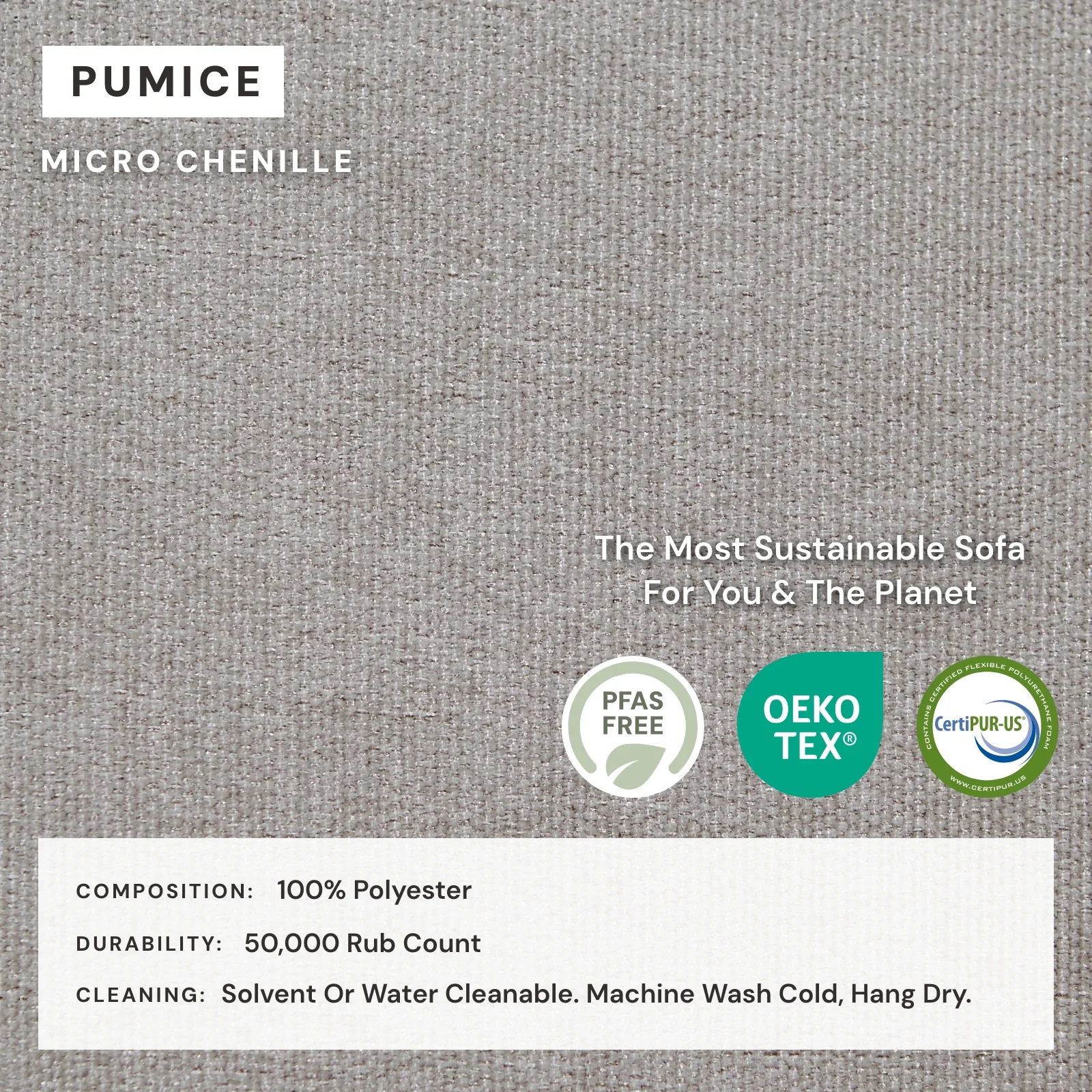 Modular Washable Armchair + Ottoman in Pumice | Memorix+ Seat | Contour Pillow - Image 4