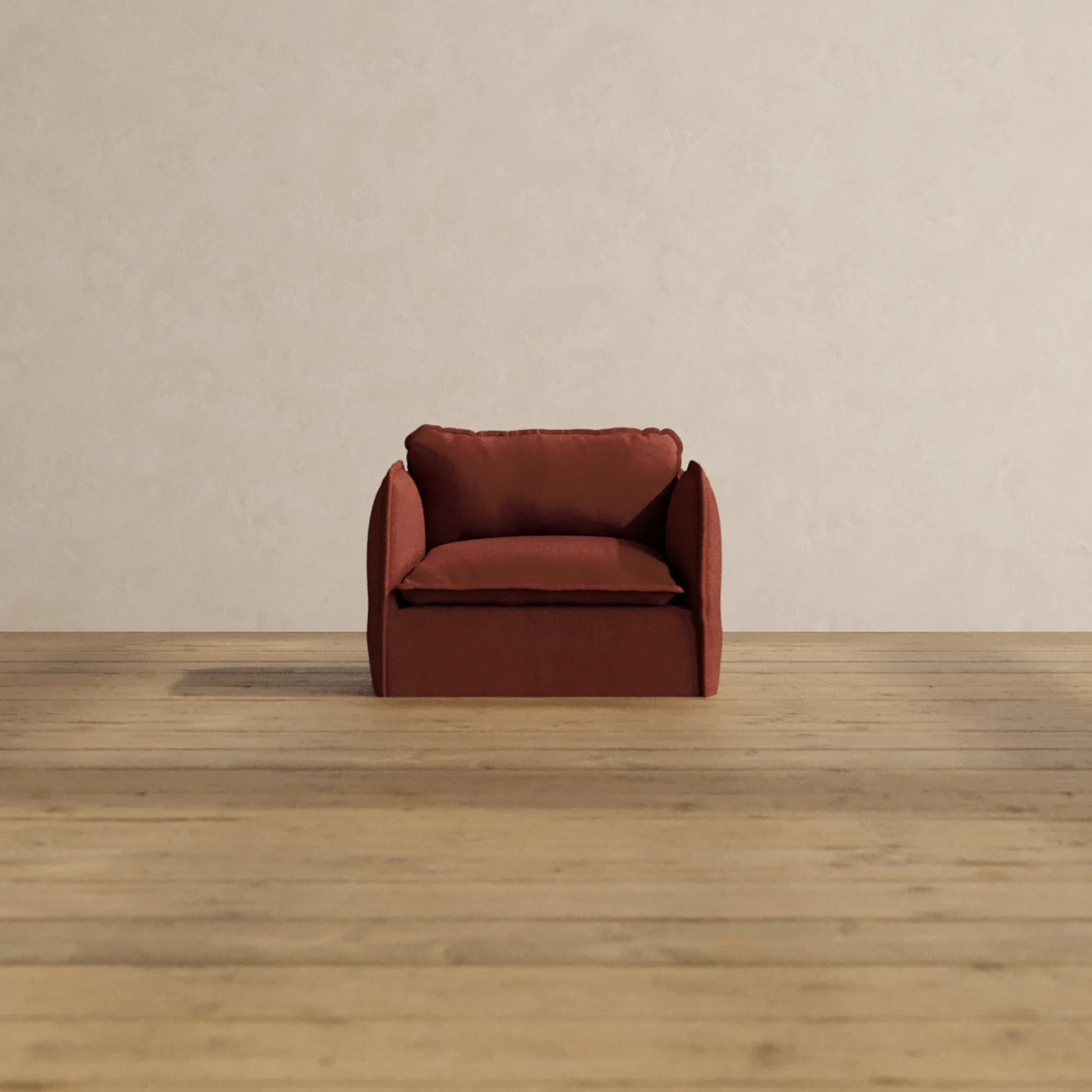 Modular Washable Armchair in Rust | Deluxe+ Seat | Cloud Pillow