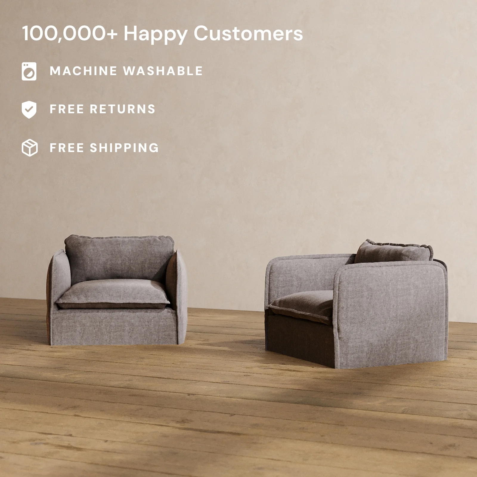 Modular Washable Armchair Set in Caviar | Memorix+ Seat | Contour Pillow - Image 2