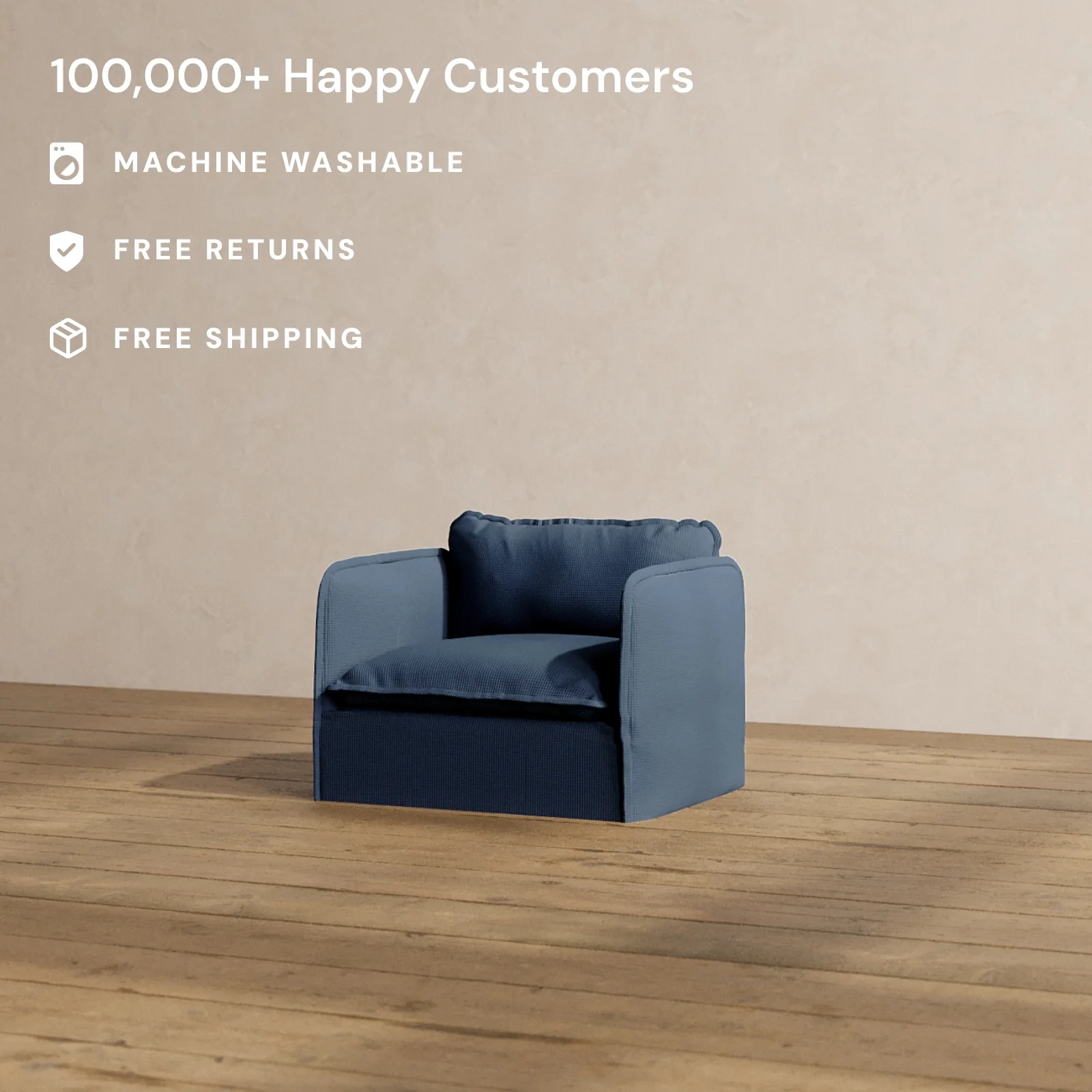 Modular Washable Armchair in Sumi | Memorix+ Seat | Contour Pillow - Image 2