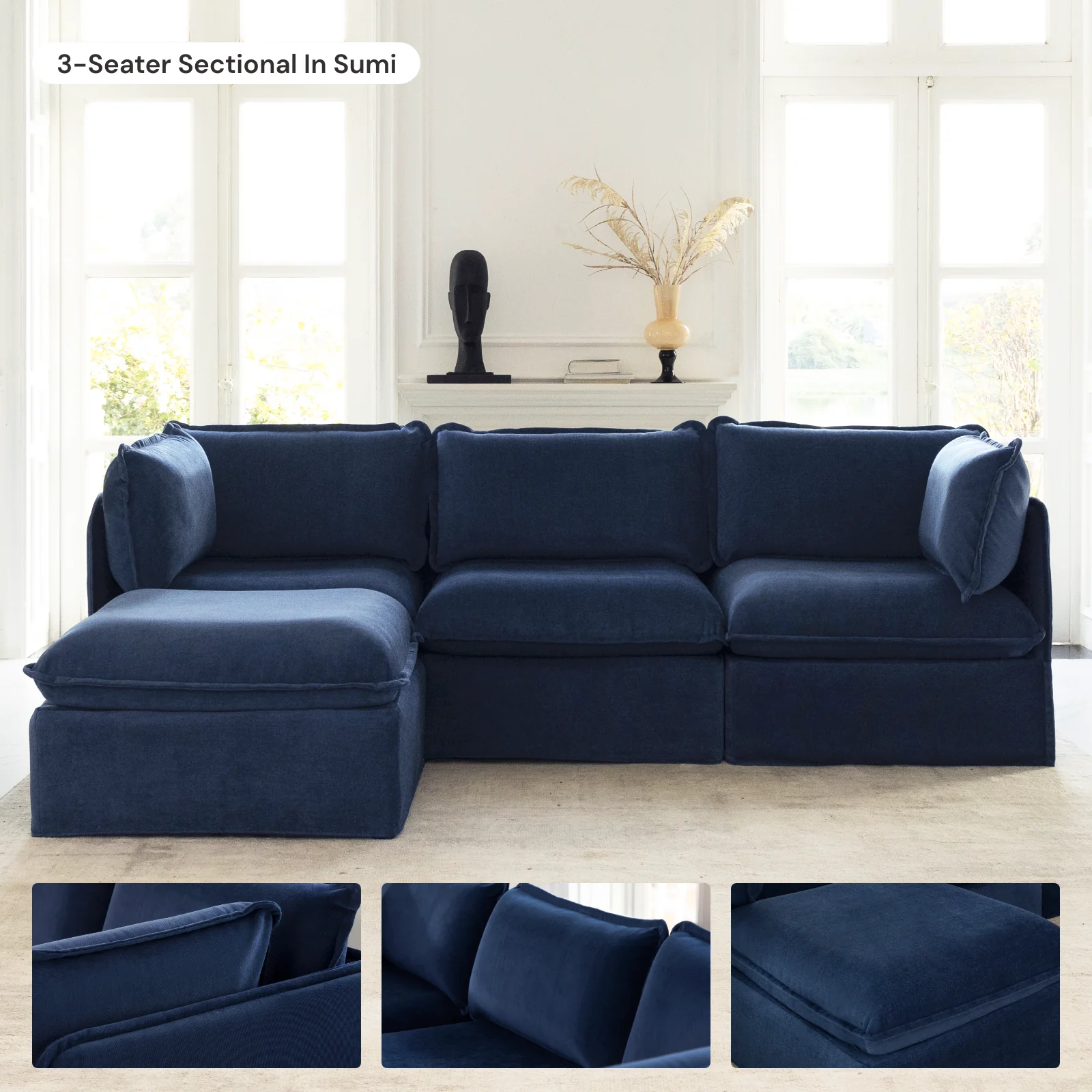 Modular Washable Armchair in Sumi | Memorix+ Seat | Contour Pillow - Image 7