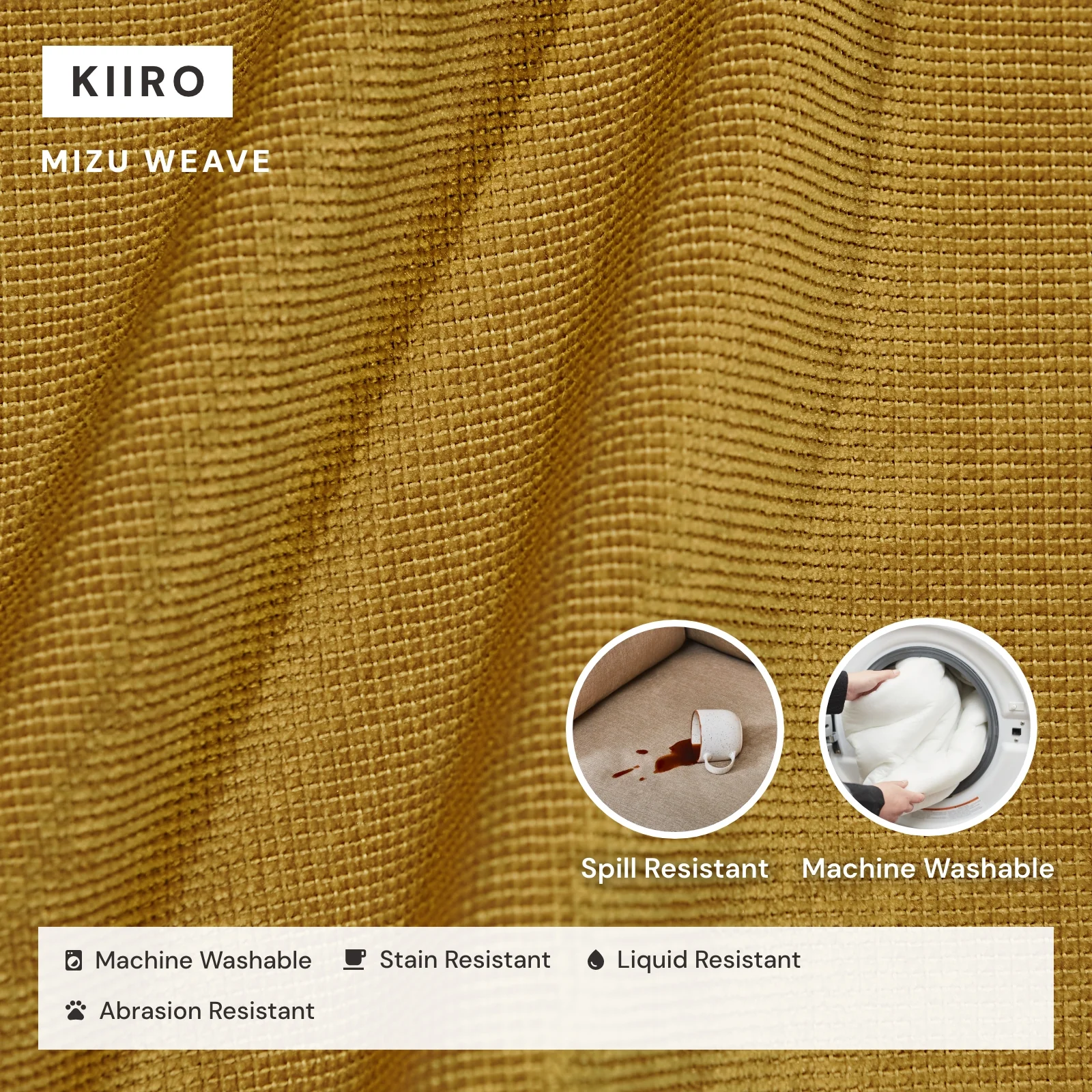 Modular Washable Armless Chair in Kiiro | Deluxe+ Seat | Cloud Pillow - Image 3