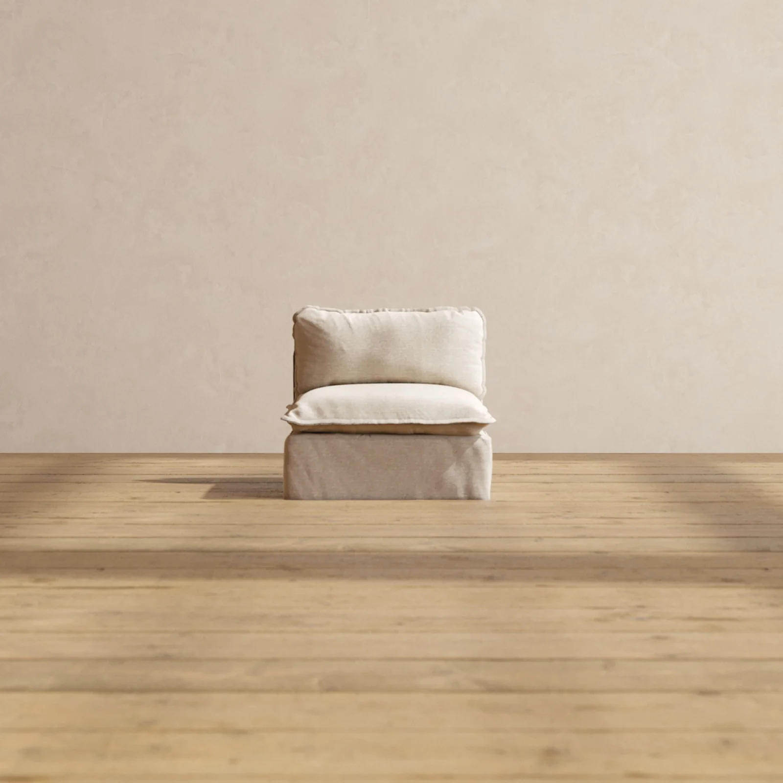 Modular Washable Armless Chair in Oat | Memorix+ Seat | Contour Pillow