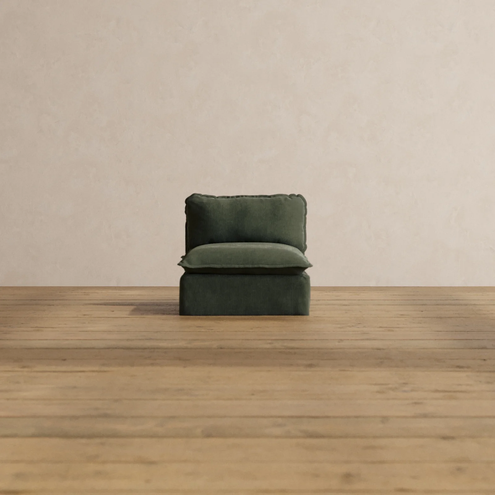 Modular Washable Armless Chair in Olivine | Memorix+ Seat | Contour Pillow