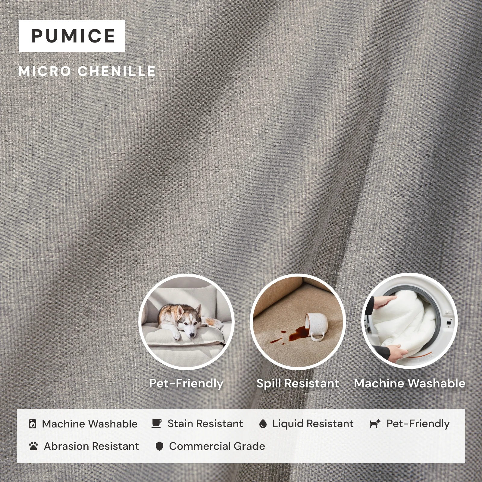Modular Washable Armless Chair in Pumice | Memorix+ Seat | Contour Pillow - Image 3