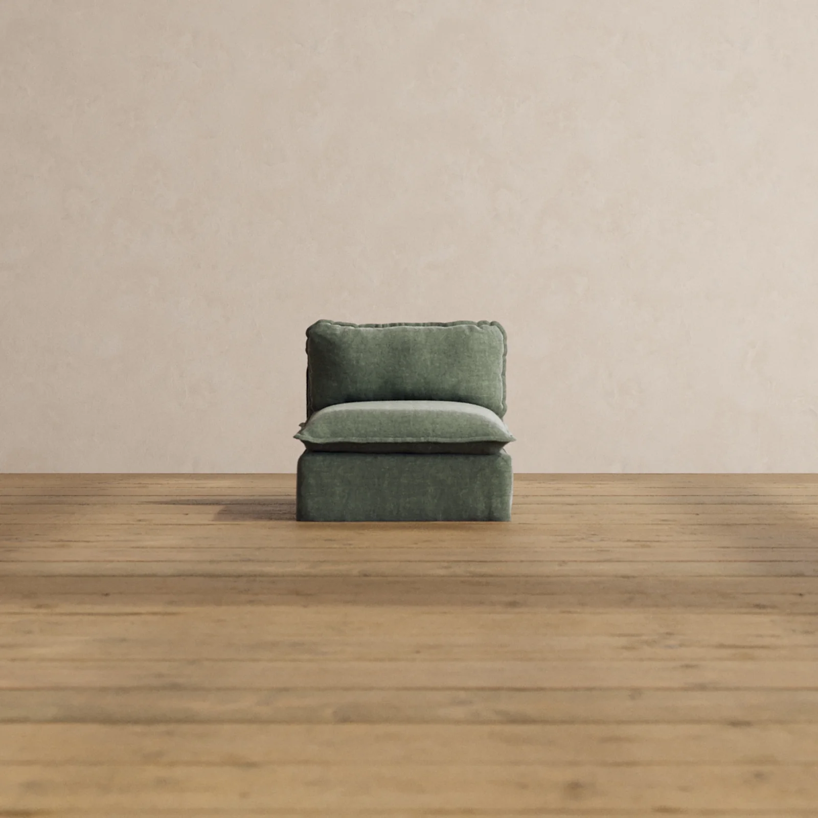Modular Washable Armless Chair in Willow | Memorix+ Seat | Contour Pillow