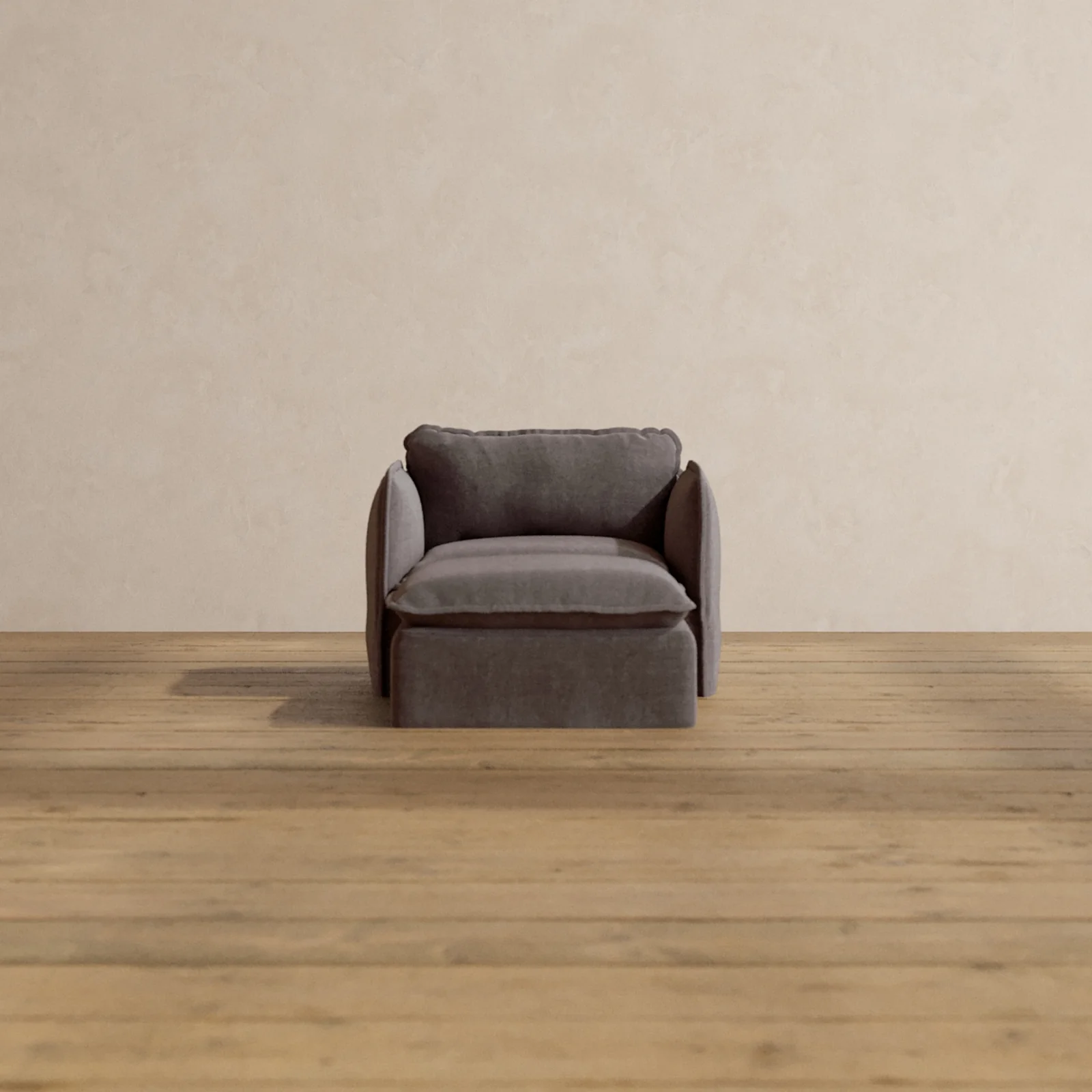 Modular Washable Chaise Armchair in Caviar | Deluxe+ Seat | Cloud Pillow