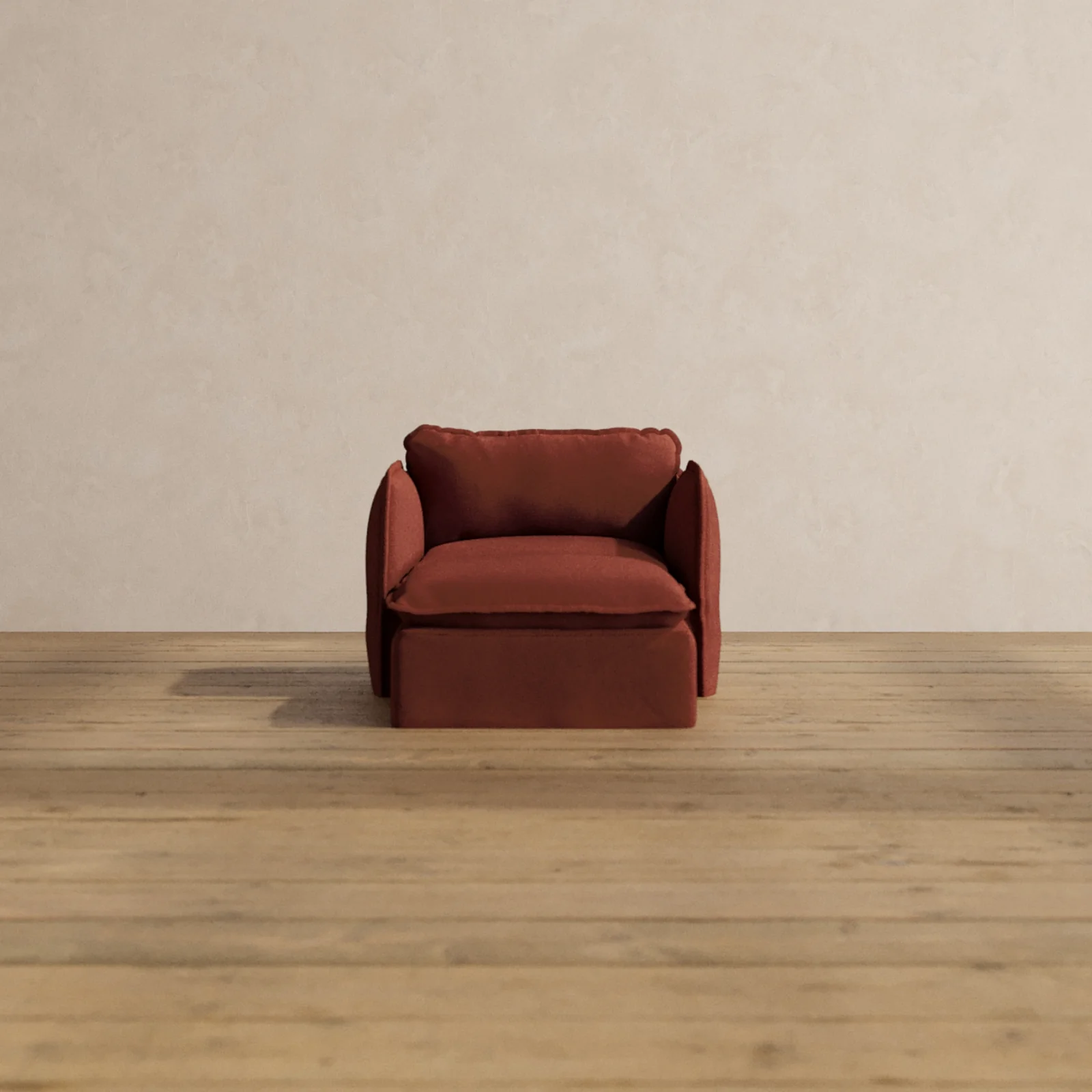 Modular Washable Chaise Armchair in Rust | Memorix+ Seat | Contour Pillow