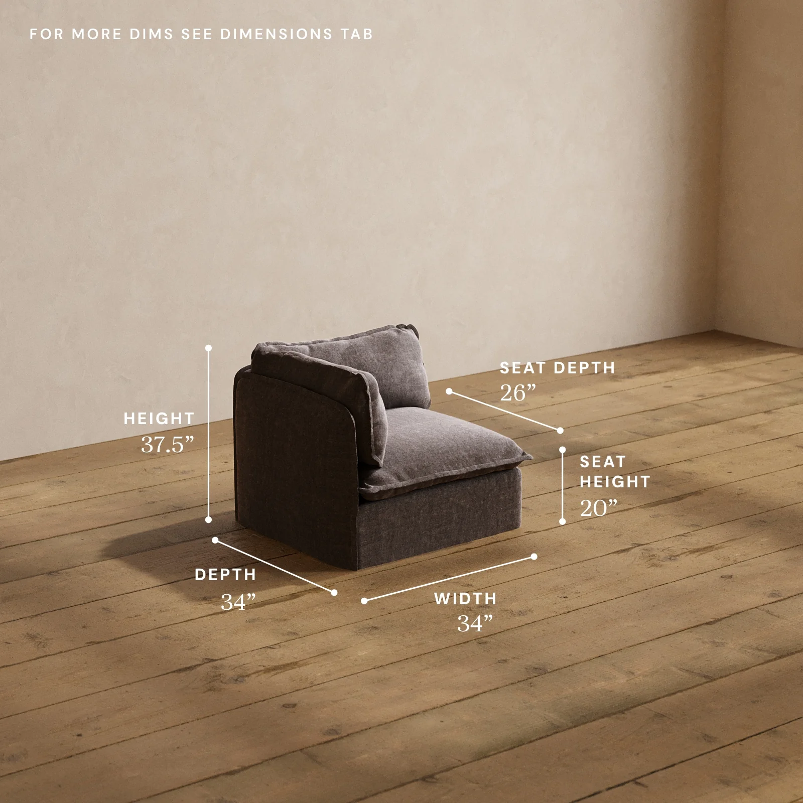 Modular Washable Corner Chair in Caviar | Memorix+ Seat | Contour Pillow - Image 5