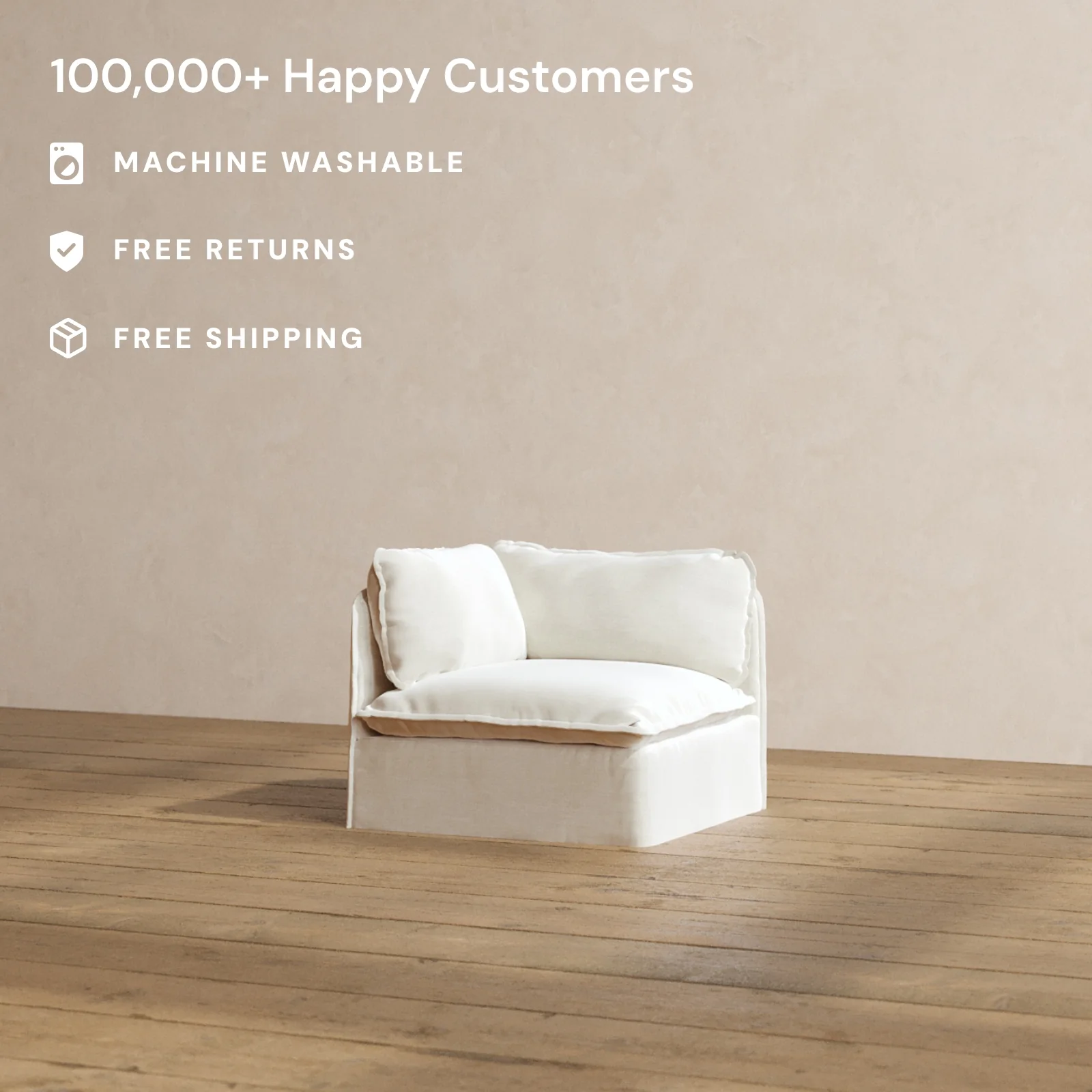 Modular Washable Corner Chair in Coco | Memorix+ Seat | Contour Pillow - Image 2