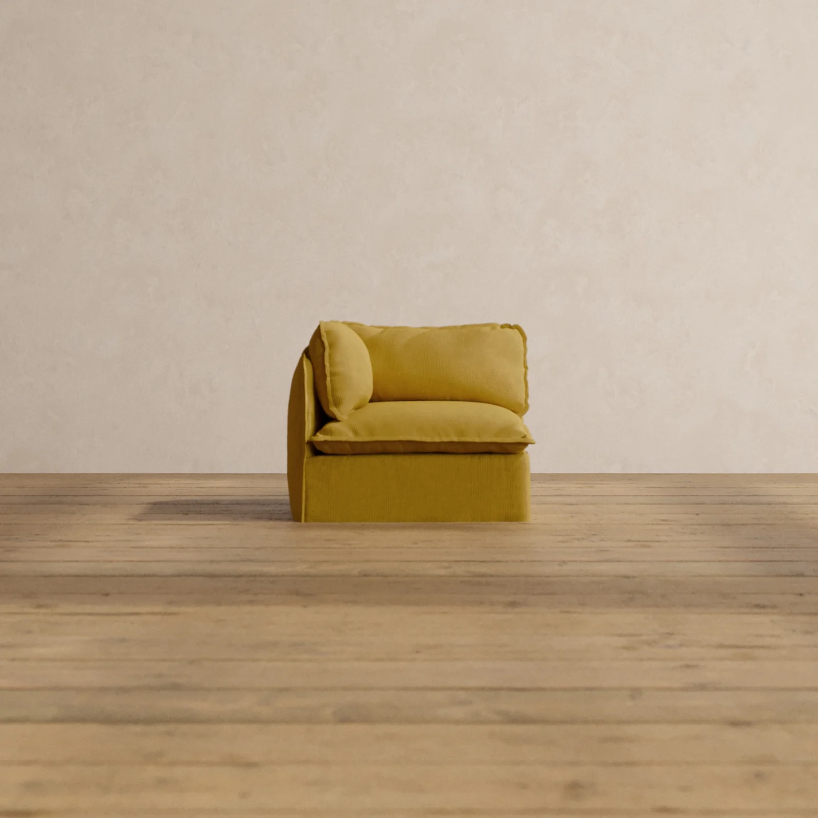 Modular Washable End Chair - Left in Kiiro | Memorix+ Seat | Contour Pillow