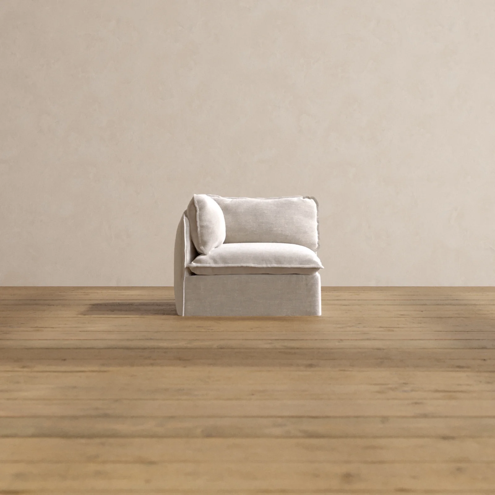 Modular Washable End Chair - Left in Mist | Deluxe+ Seat | Cloud Pillow