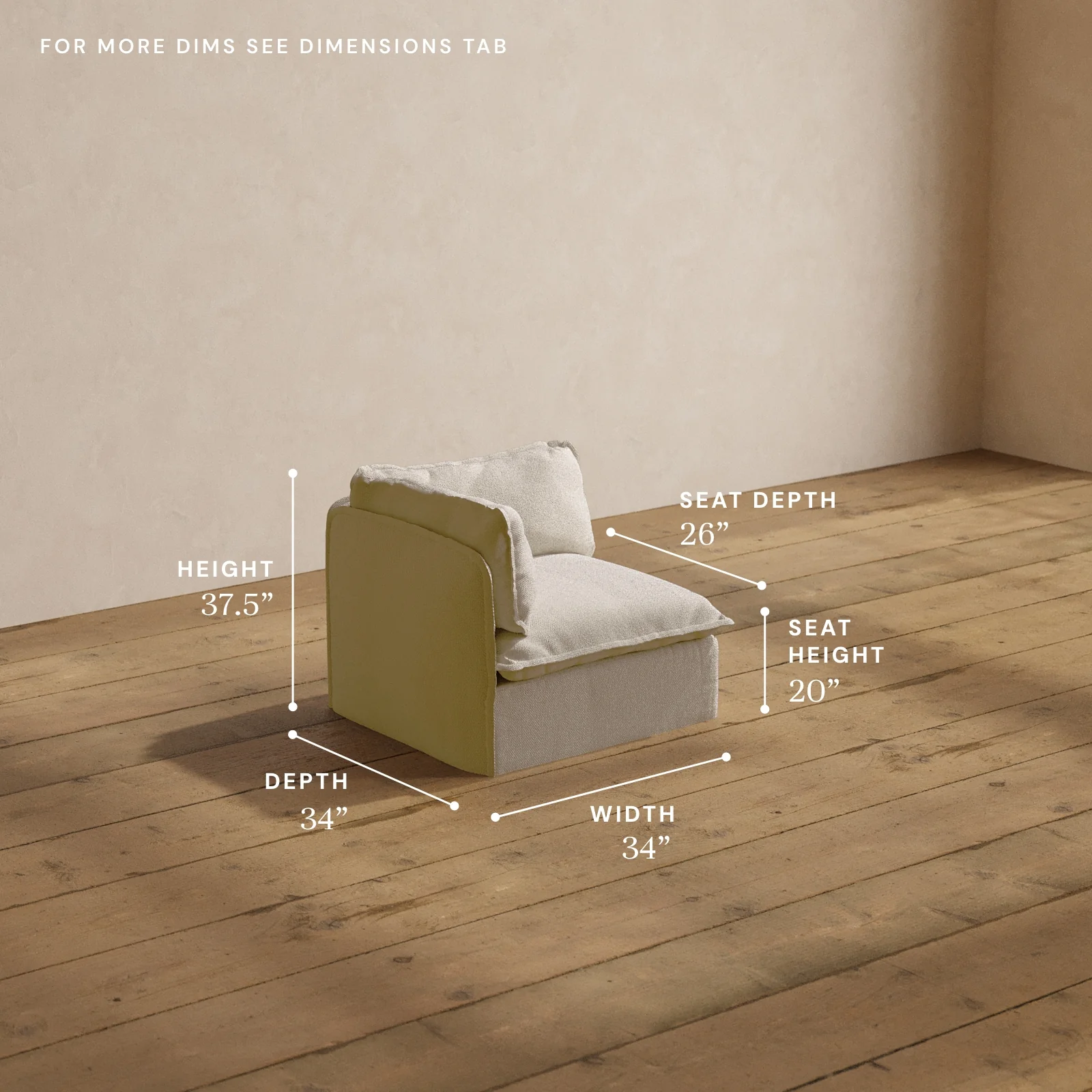 Modular Washable End Chair - Left in Powder | Memorix+ Seat | Contour Pillow - Image 5