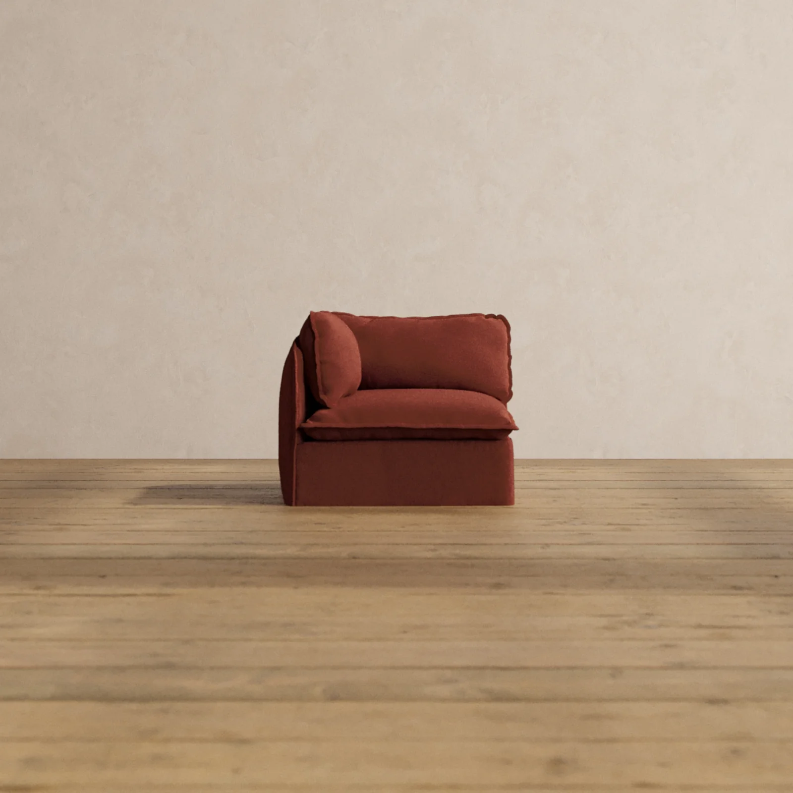 Modular Washable End Chair - Left in Rust | Memorix+ Seat | Contour Pillow