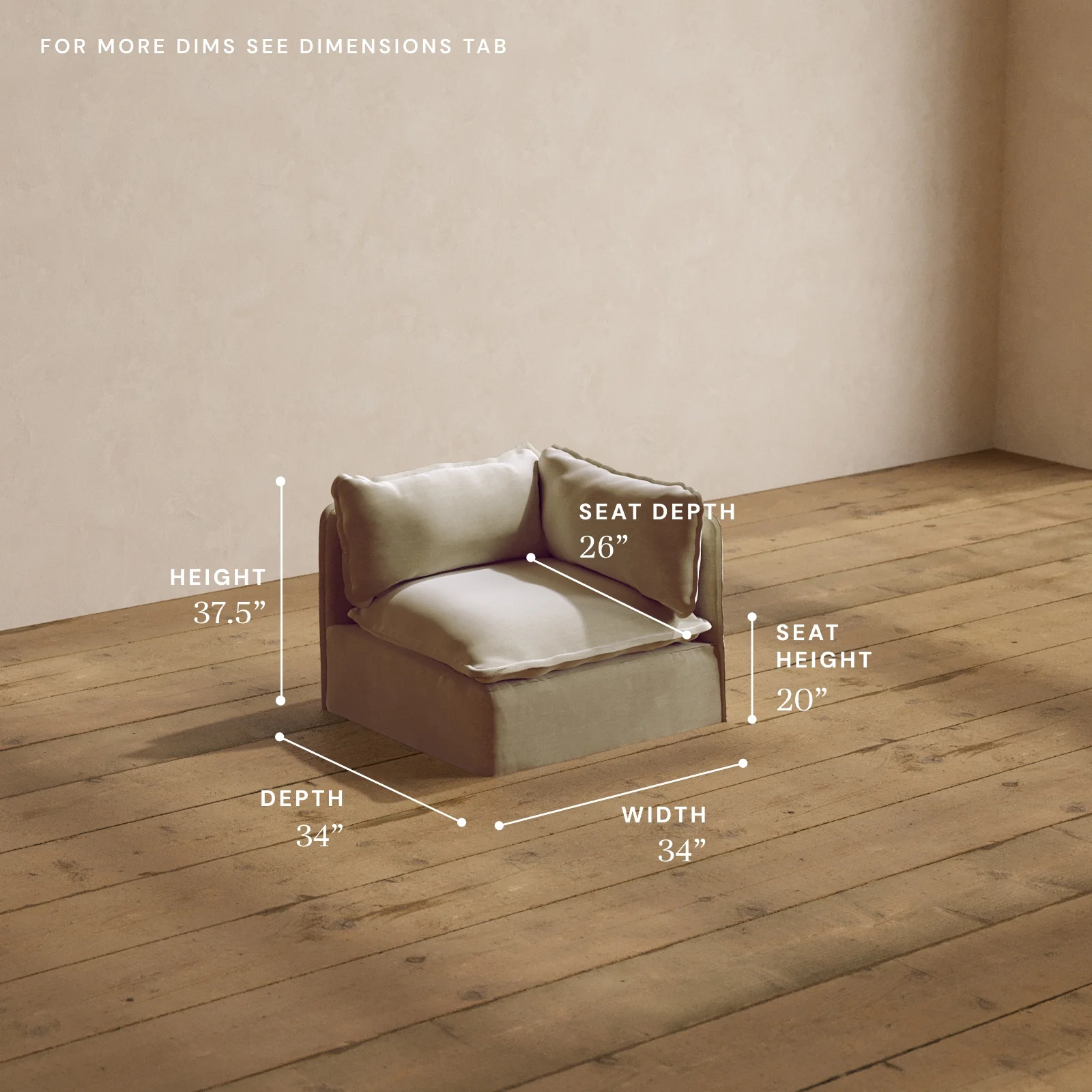 Modular Washable End Chair - Right in Coco | Deluxe+ Seat | Cloud Pillow - Image 5