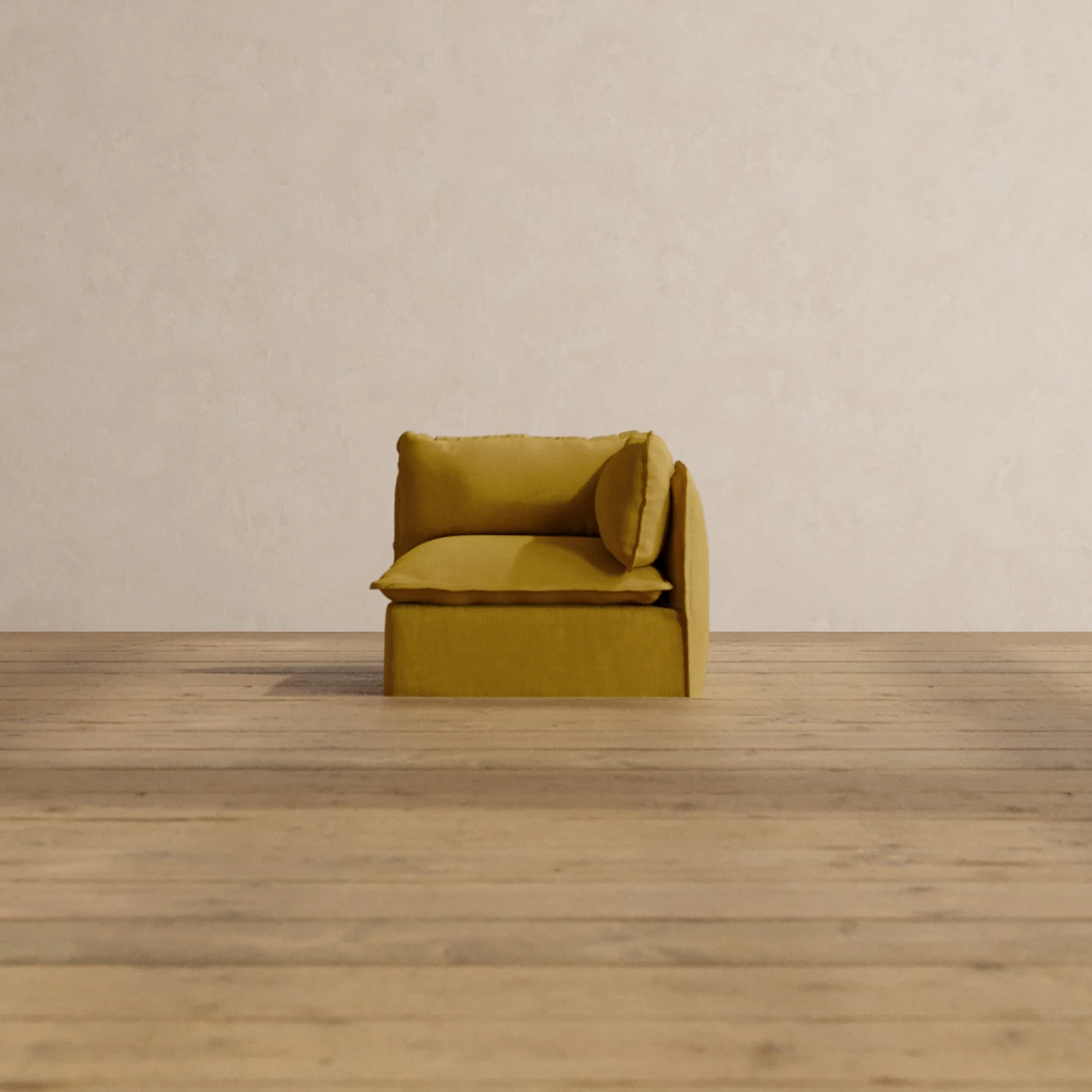 Modular Washable End Chair - Right in Kiiro | Memorix+ Seat | Contour Pillow