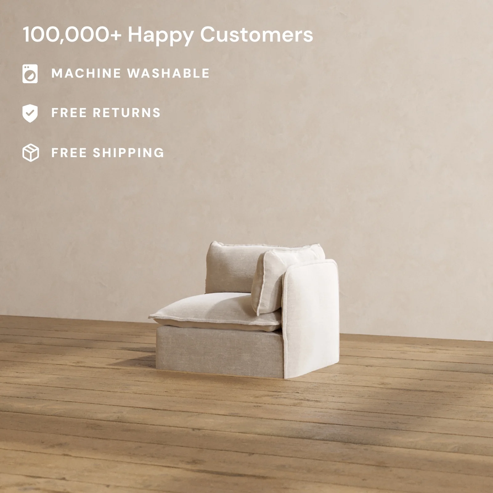 Modular Washable End Chair - Right in Mist | Deluxe+ Seat | Cloud Pillow - Image 2
