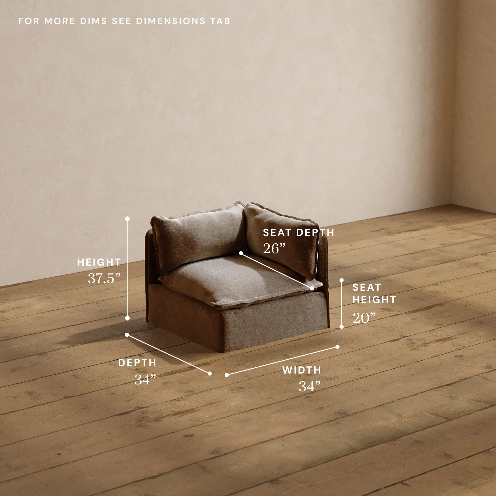 Modular Washable End Chair - Right in Mist | Deluxe+ Seat | Cloud Pillow - Image 5
