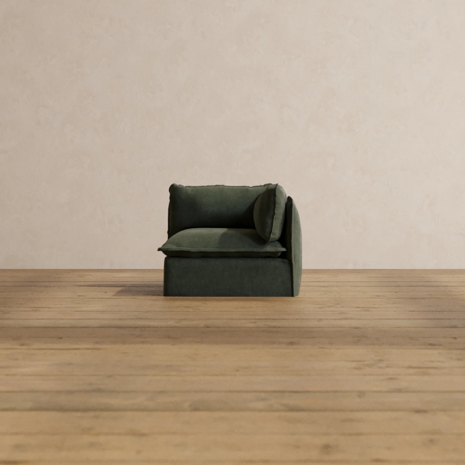 Modular Washable End Chair - Right in Olivine | Deluxe+ Seat | Cloud Pillow