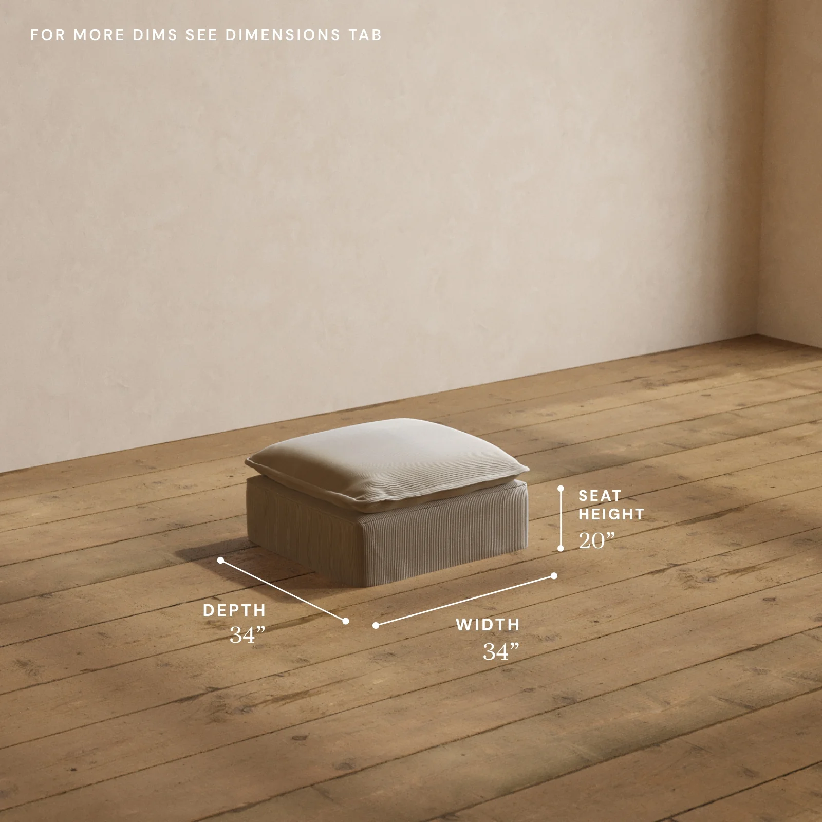 Modular Washable Ottoman in Milk | Memorix+ Seat - Image 5