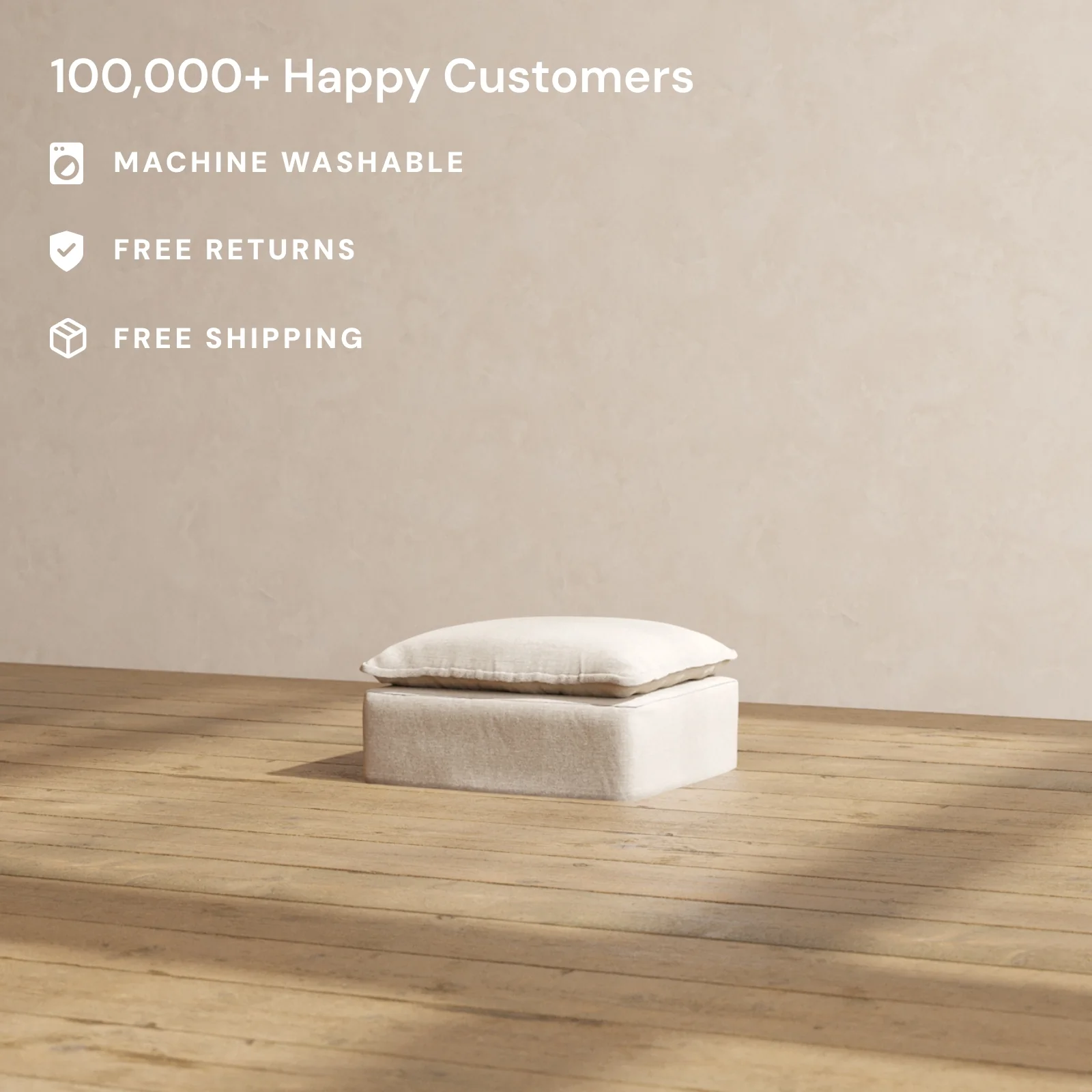 Modular Washable Ottoman in Oat | Memorix+ Seat - Image 2